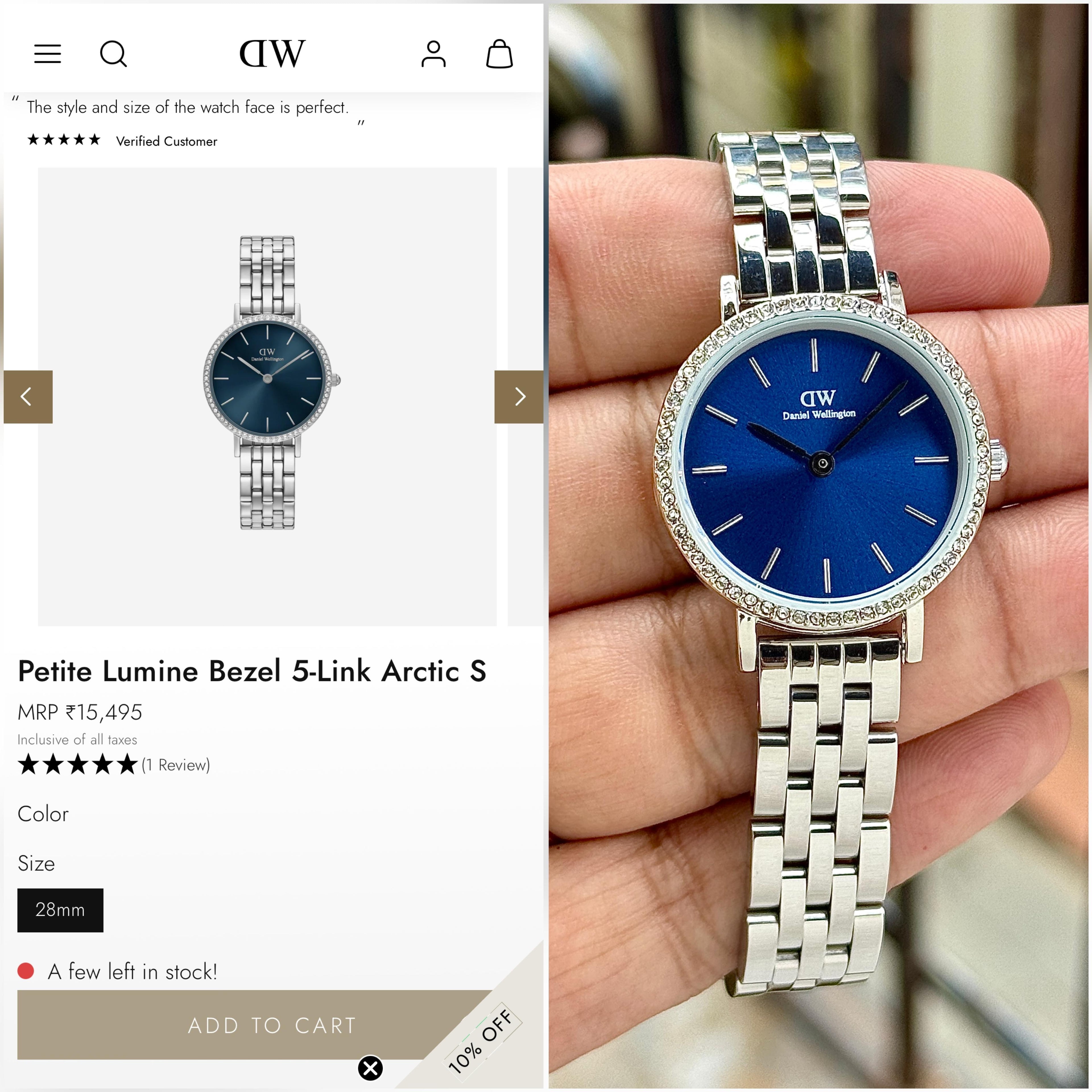 Daniel Wellington Petite Lumine Bezel 5-Link Arctic Collection