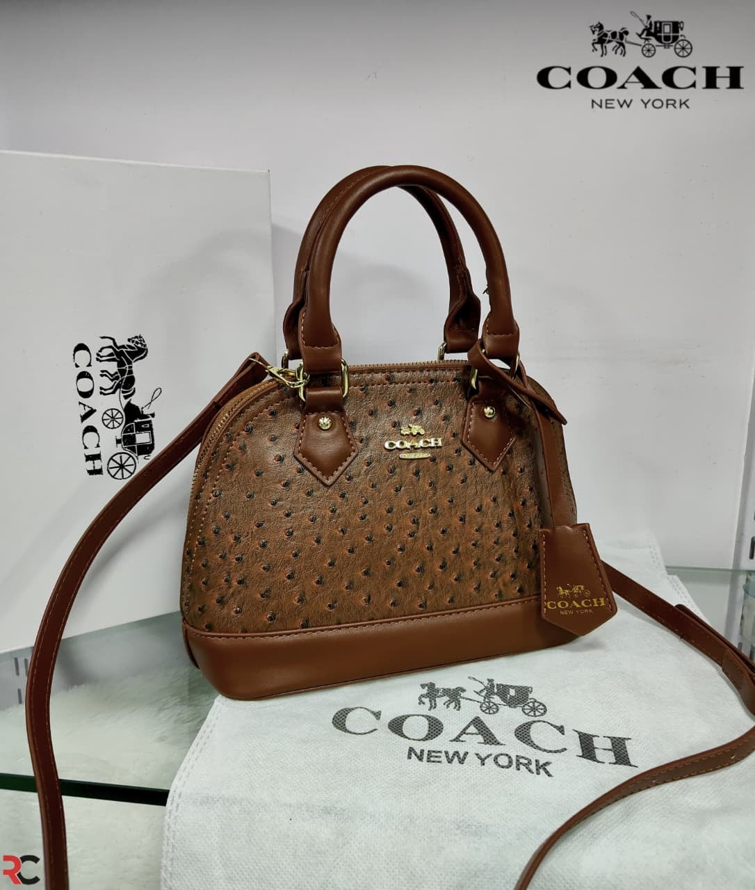 Coach Textured Ostrich Style Alma Bag