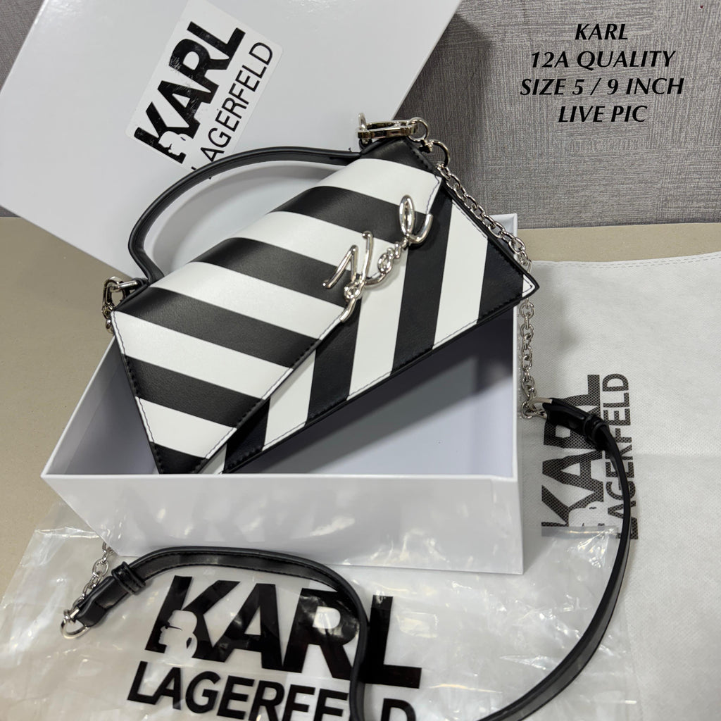 Karl Lagerfeld Signature Leather Bag