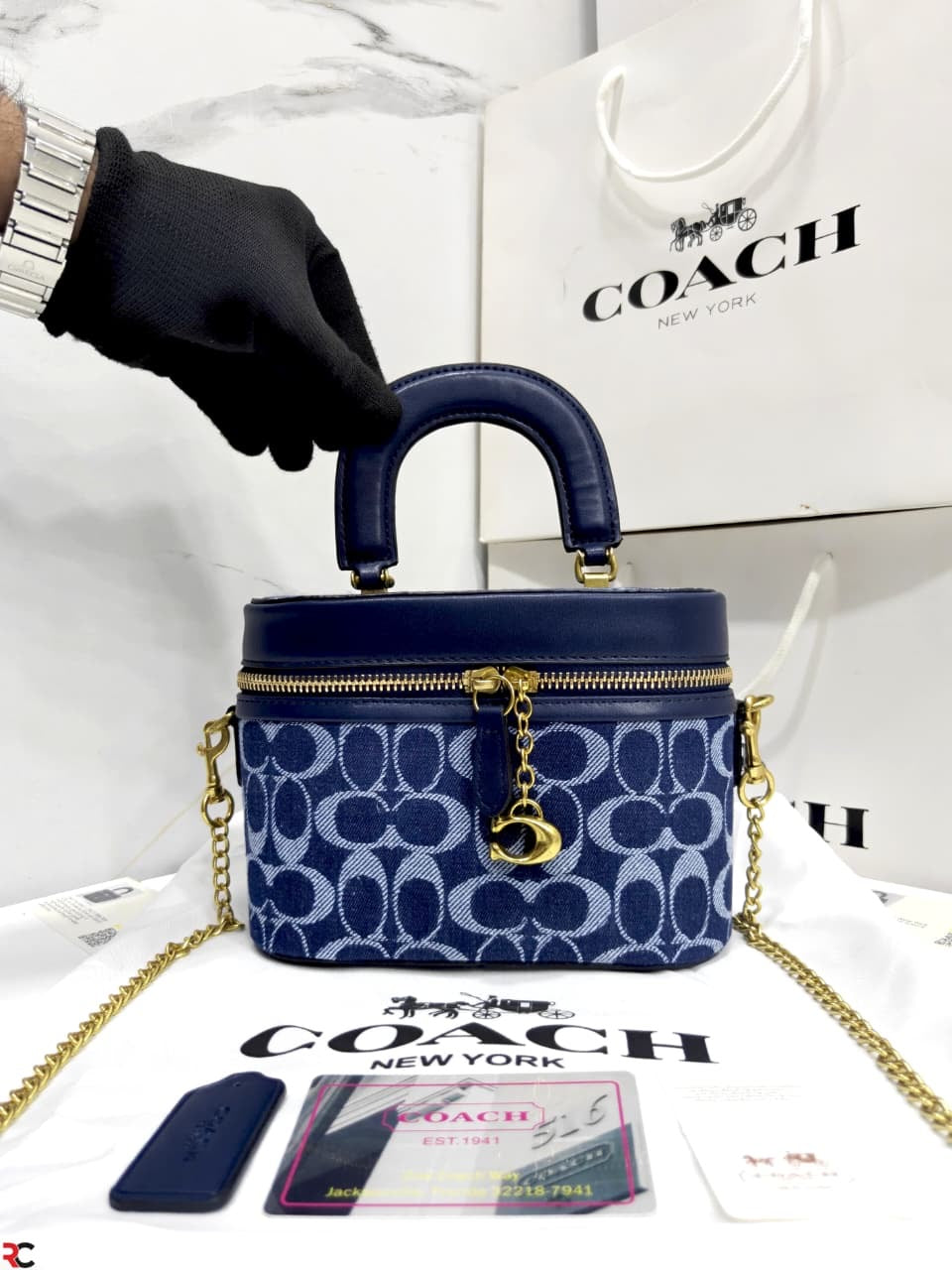 Coach Crystal Signature Jacquard Trail Bag