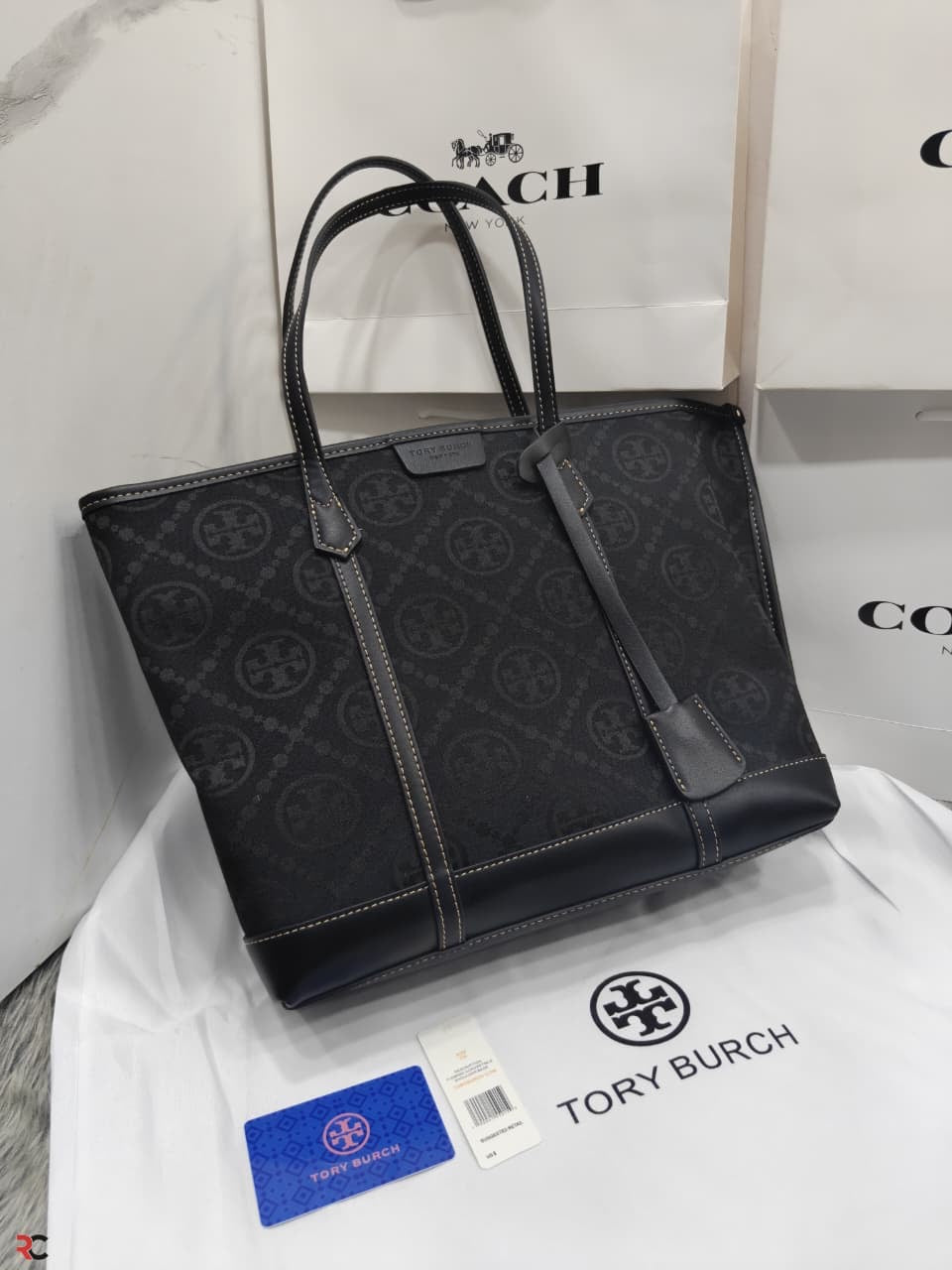 Tory Burch Perry Jacquard T Monogram Tote Bag
