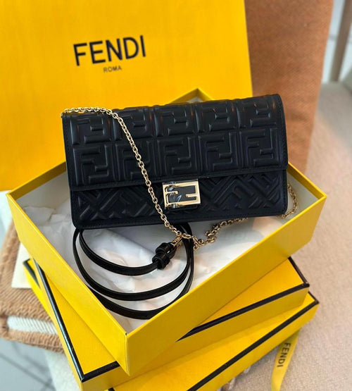 Fendi Logo Shoulder Baguette And Crossbody Bag