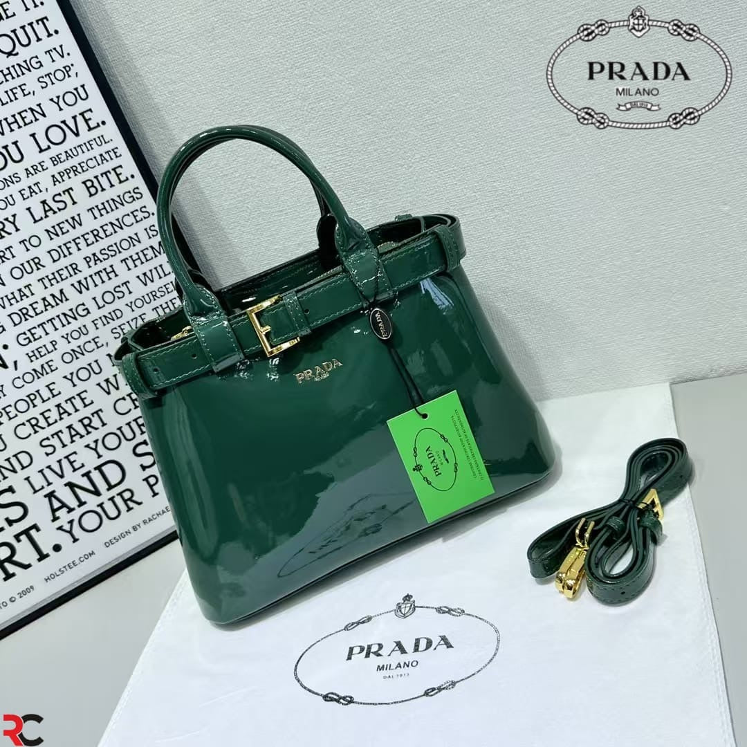 Prada Patent Buckle Handbag