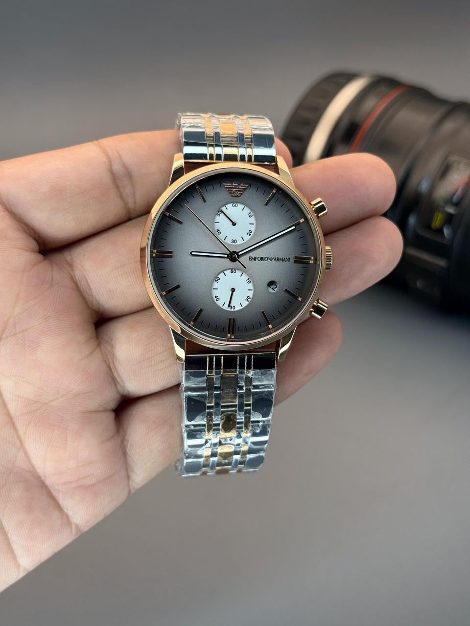 Emporio Armani Gianni Grey Dial Chronograph