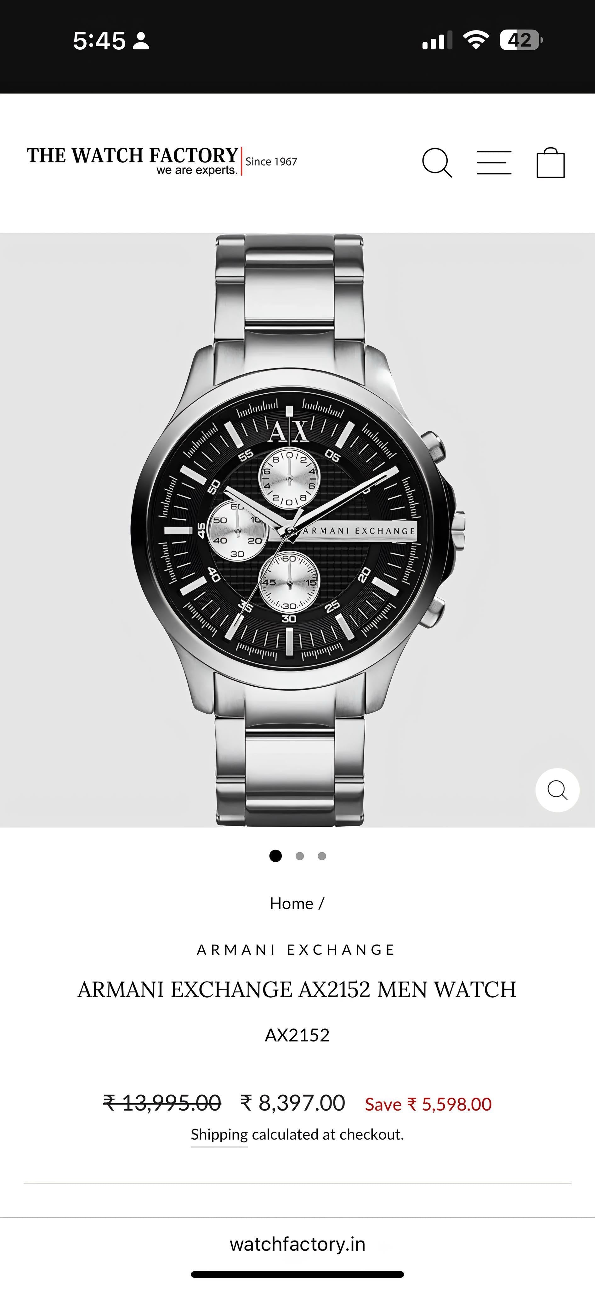 Armani Exchange Men's Stainless Steel Chronograph