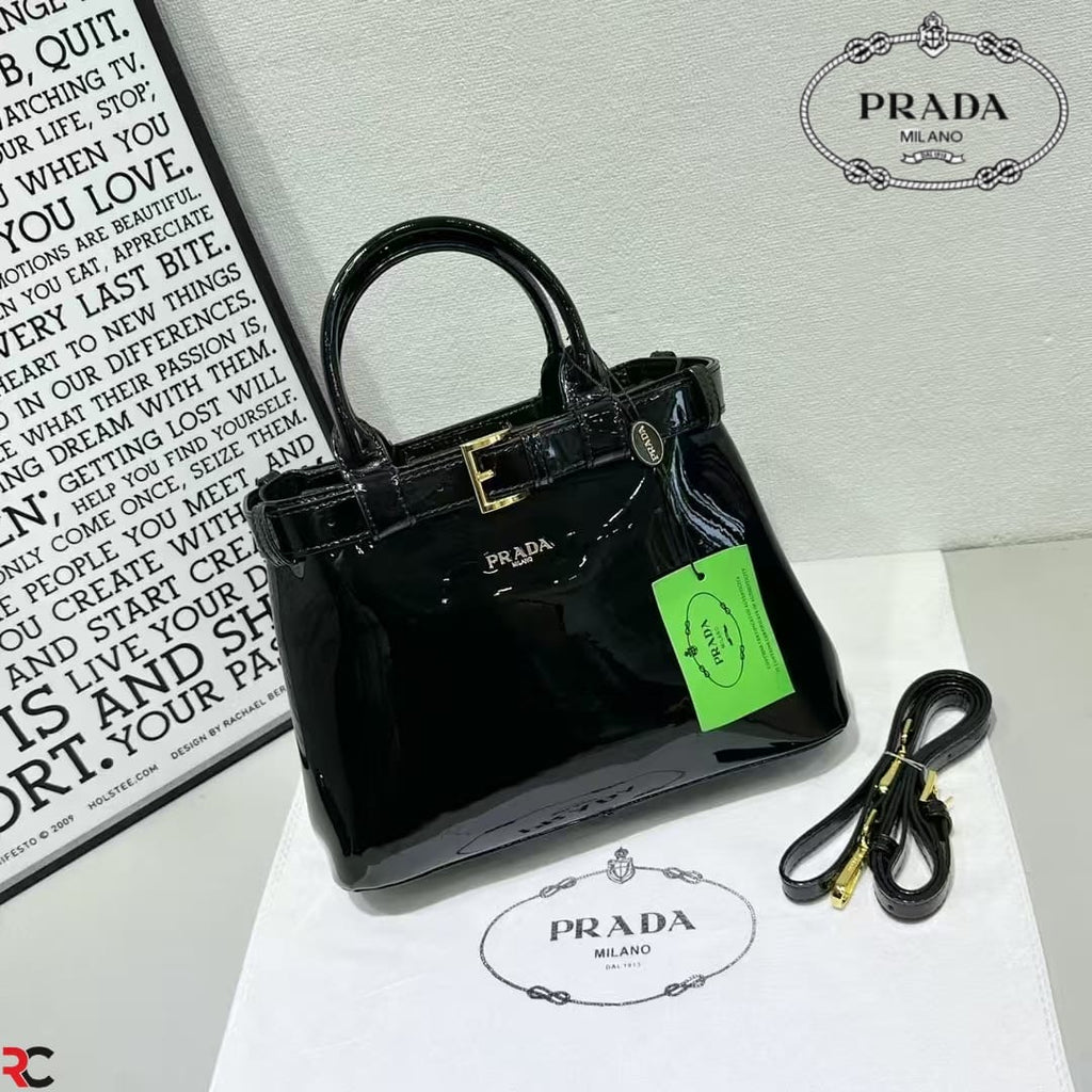 Prada Patent Buckle Handbag