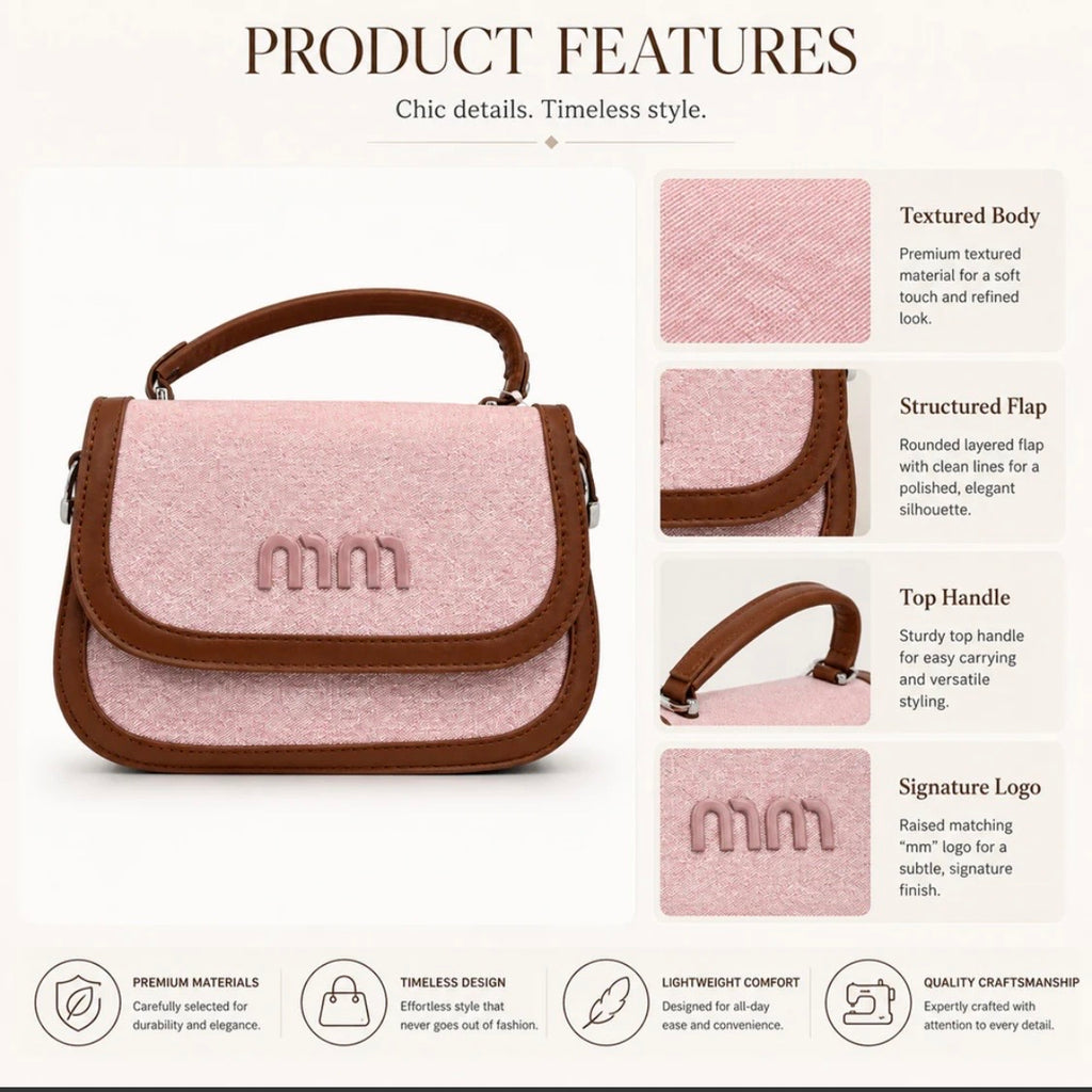 Pink Canvas Mini Top Handle Bag