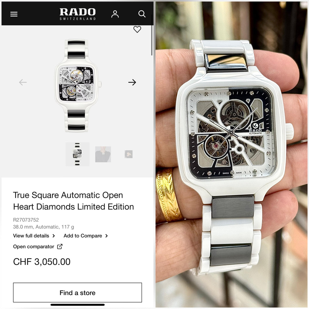 Rado True Square Automatic Open Heart Diamonds Edition