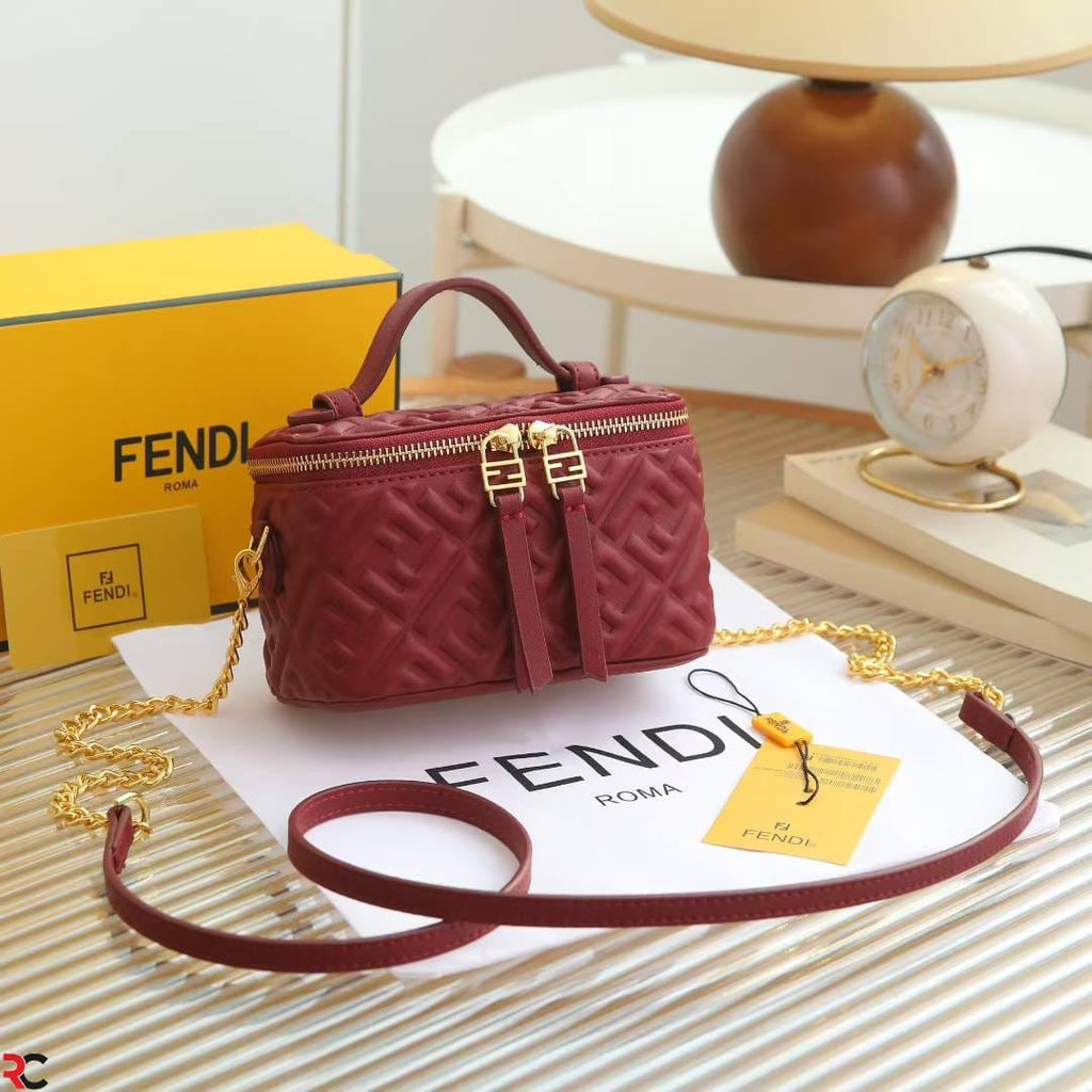 Fendi Monogram Quilted Vanity Nappa Bag