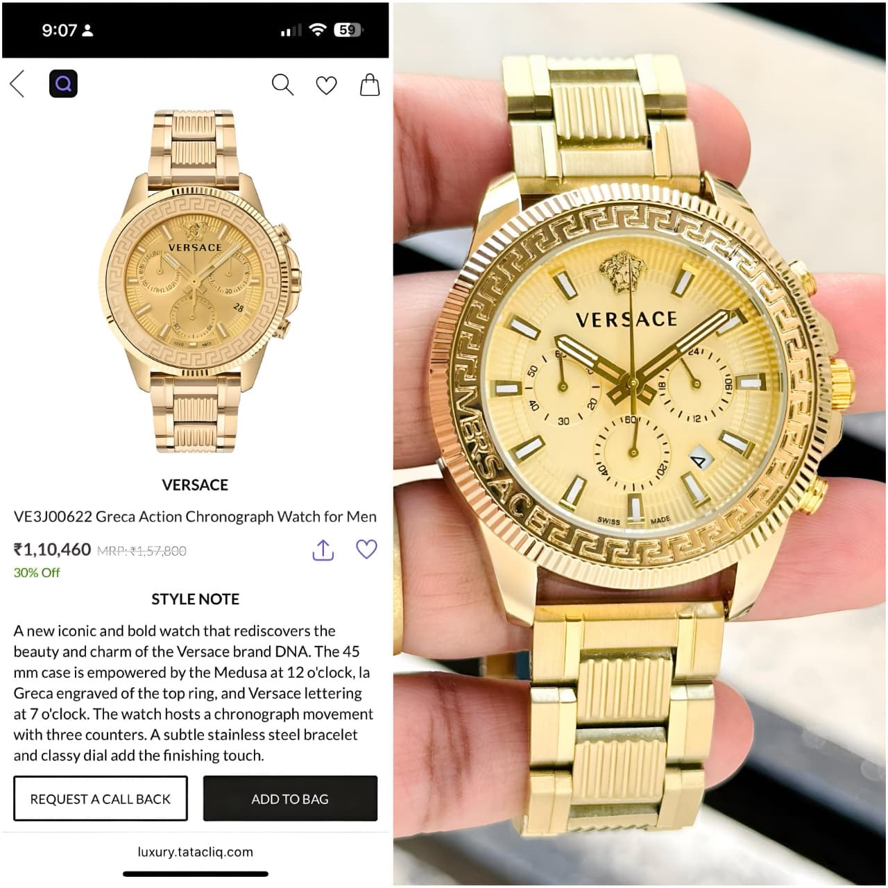 Versace Greca Chronograph