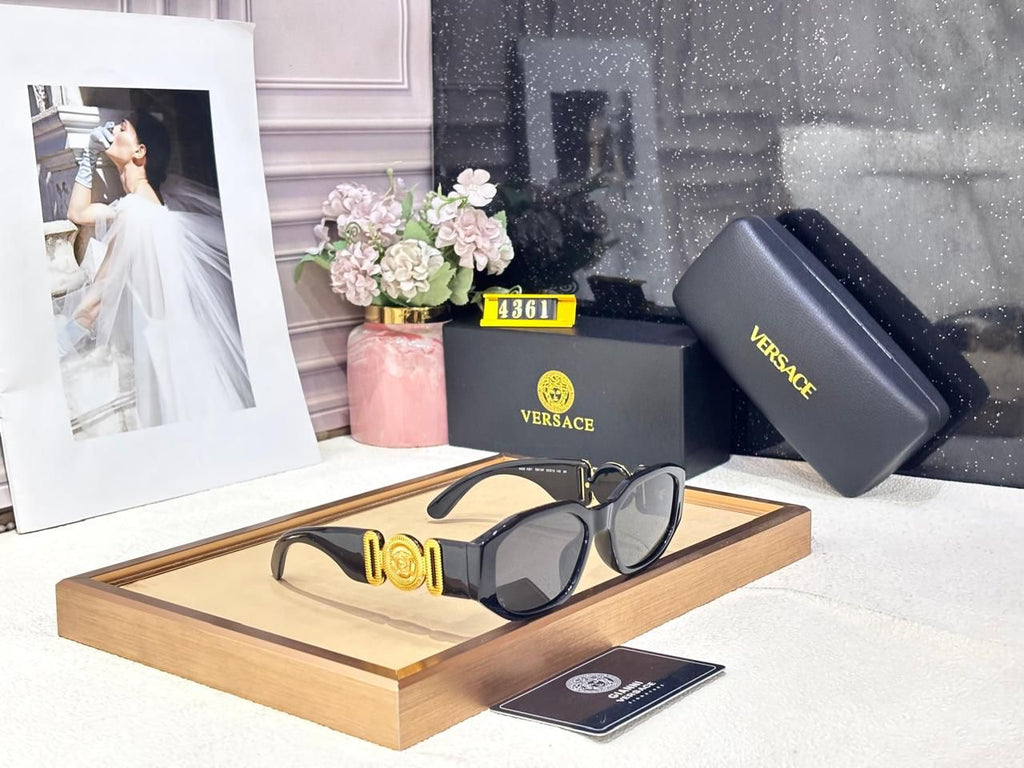 Versace Gold Black Sunglasses