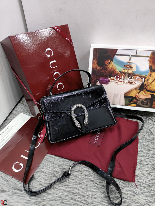 Gucci Patent Leather Dionysus Sling Bag