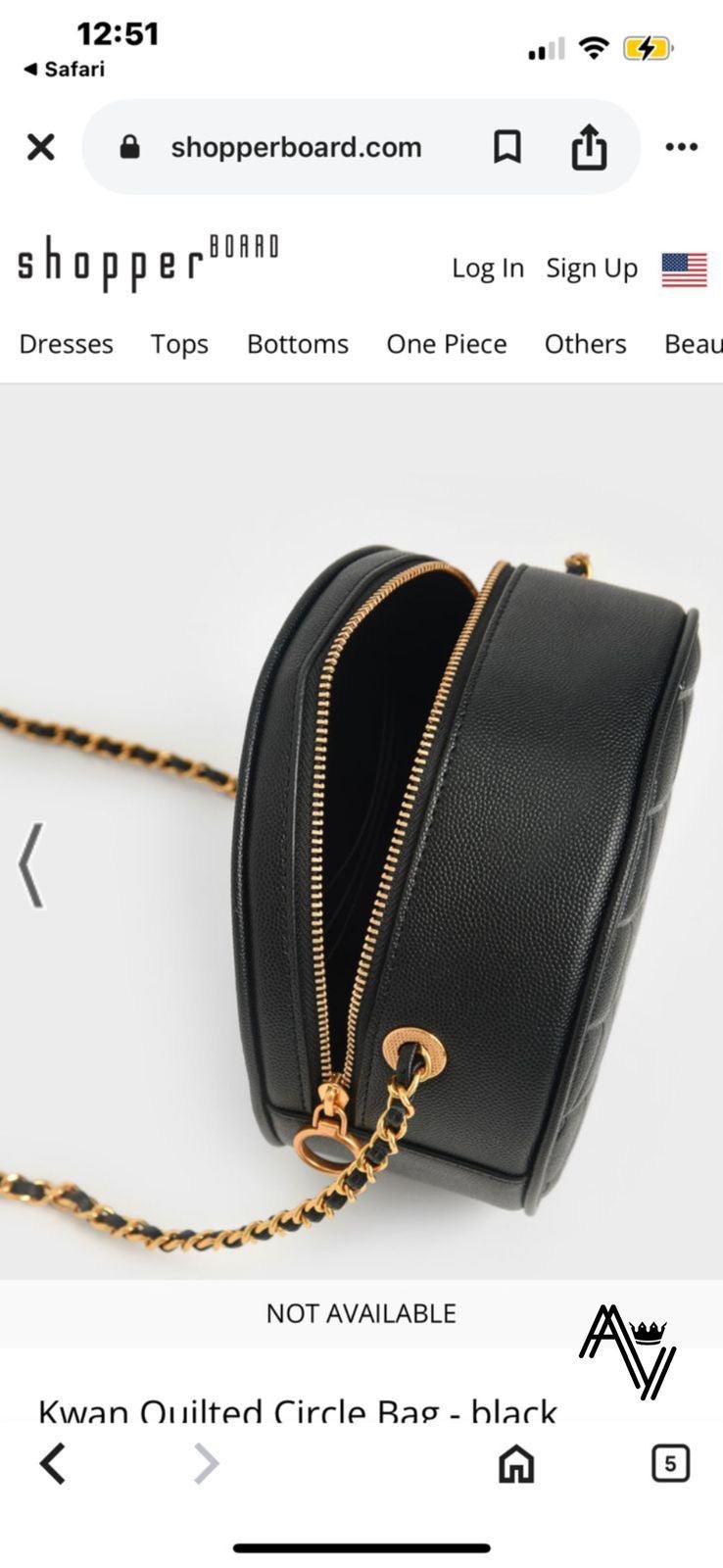 Charles & Keith Kwan Quilted Black Circle Bag