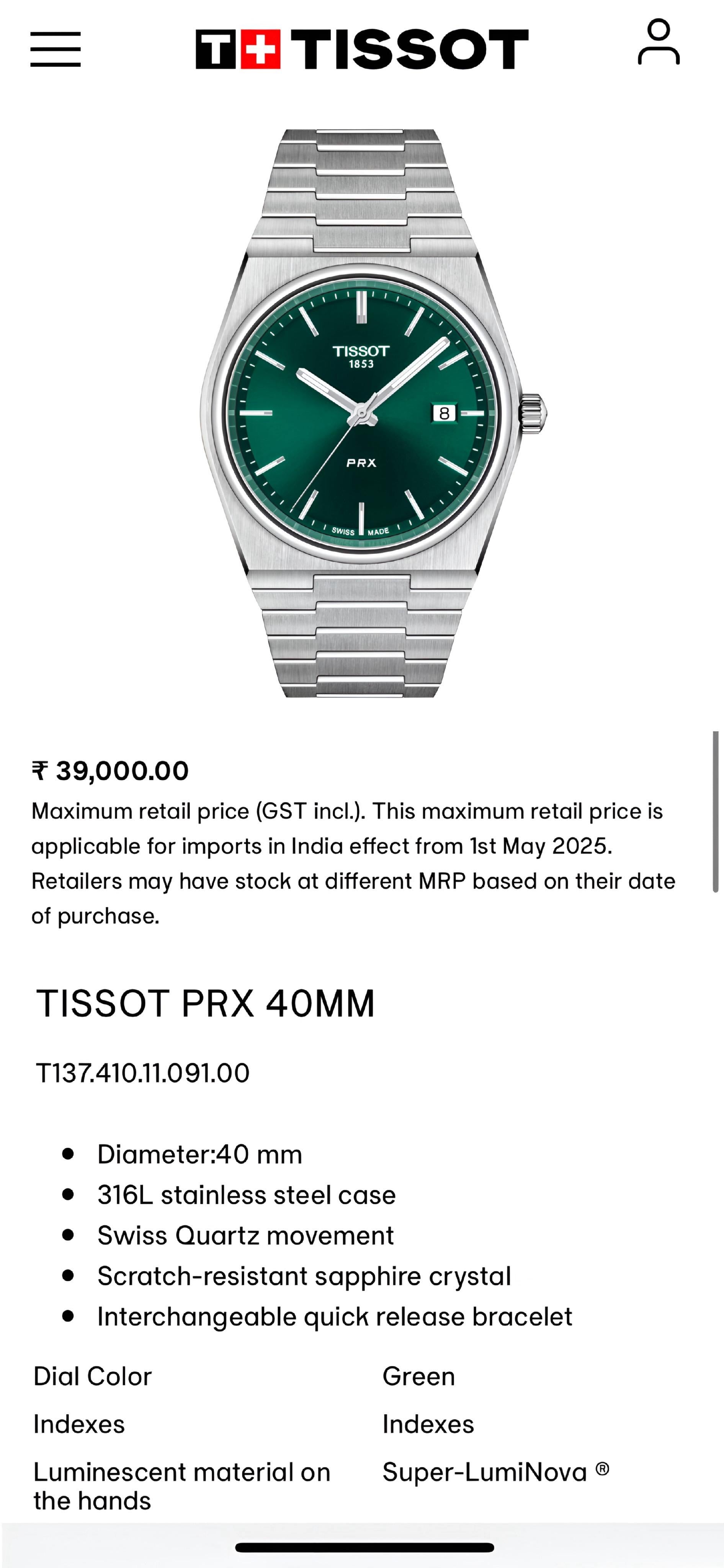 Tissot PRX Slim & Sleek Series
