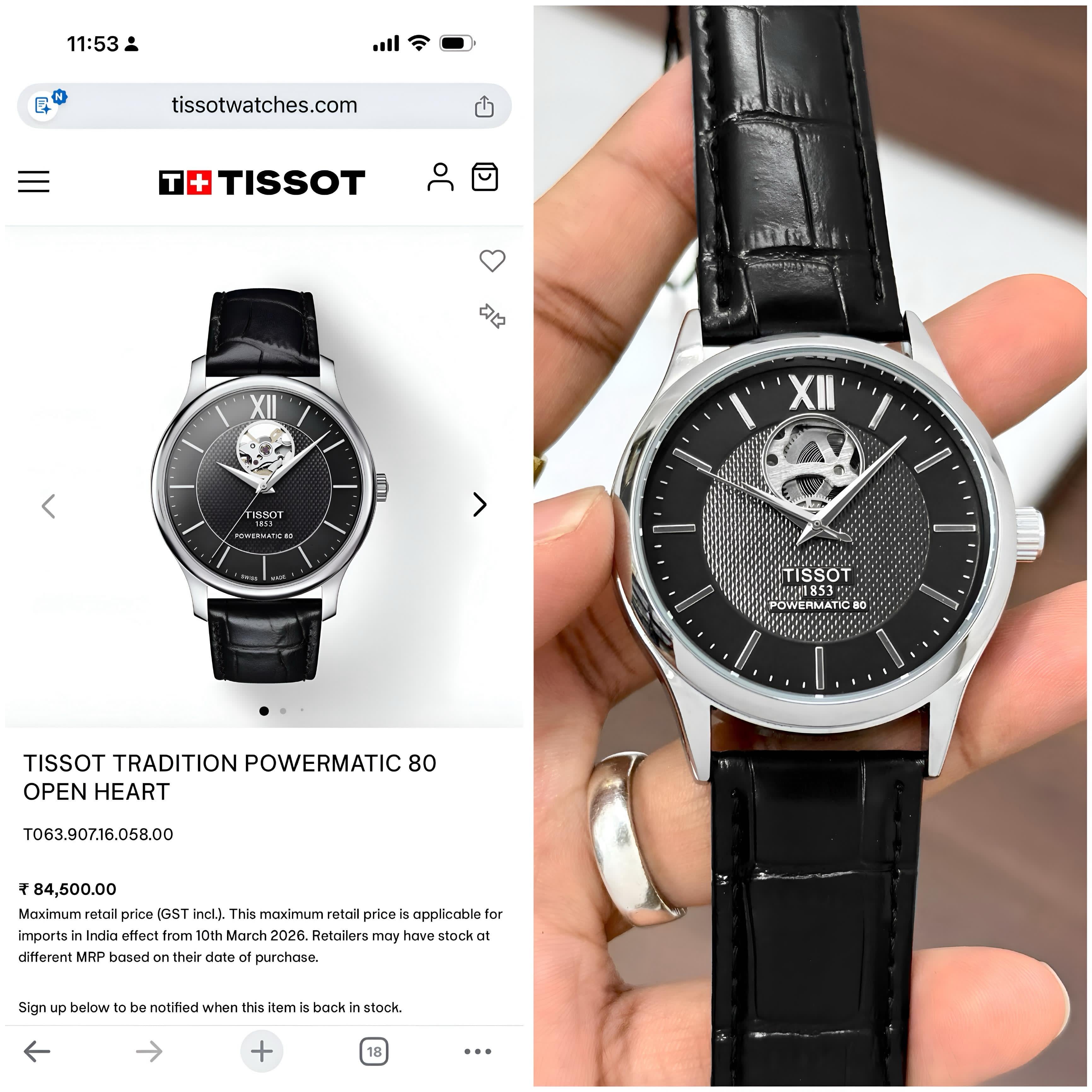 Tissot Tradition Powermatic 80