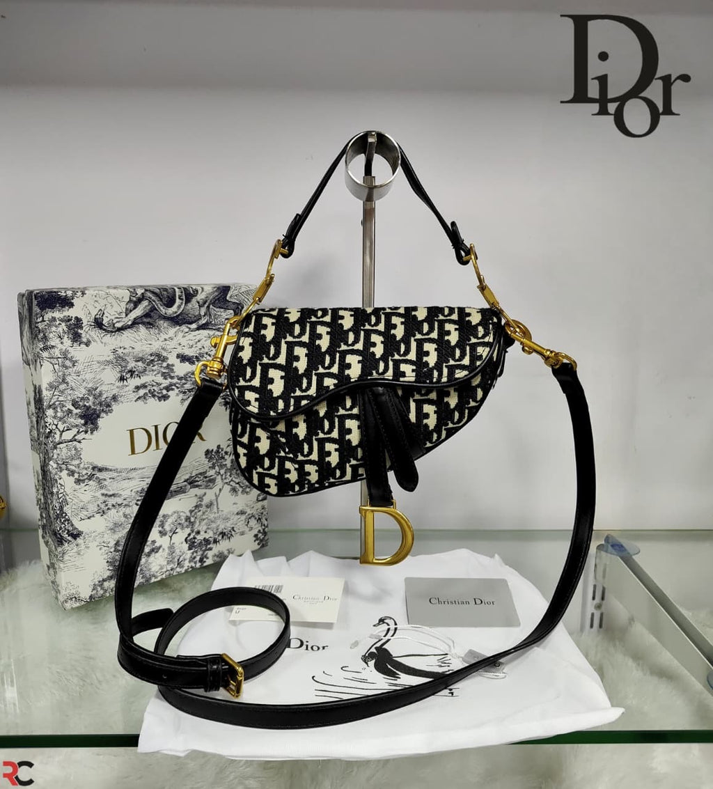Dior Mini Oblique Jacquard Saddle Bag