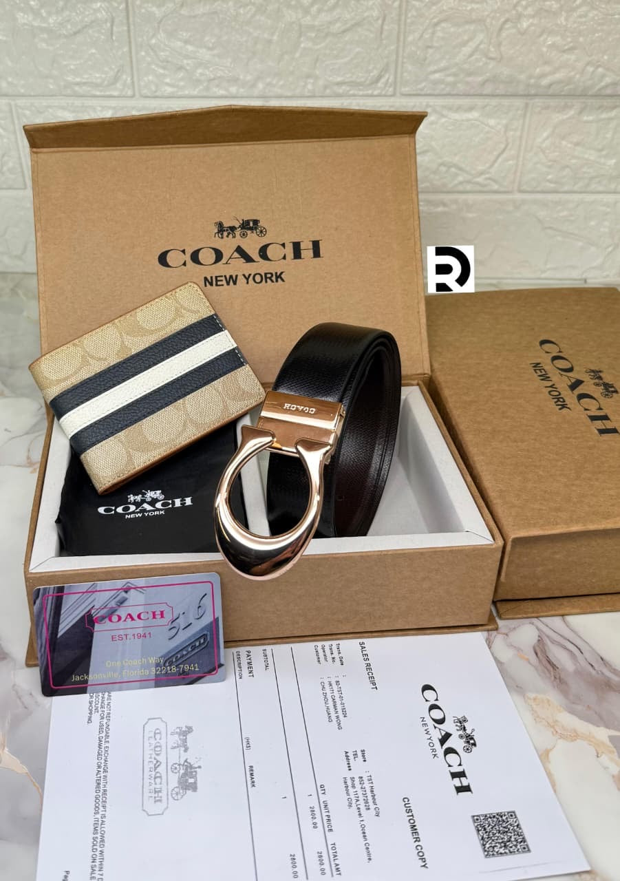 Coach Wallet & Reversible Belt Combo