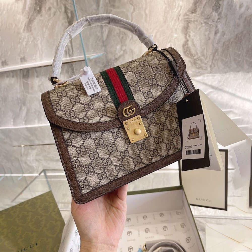 Gucci Ophidia Web Top Handle Bag