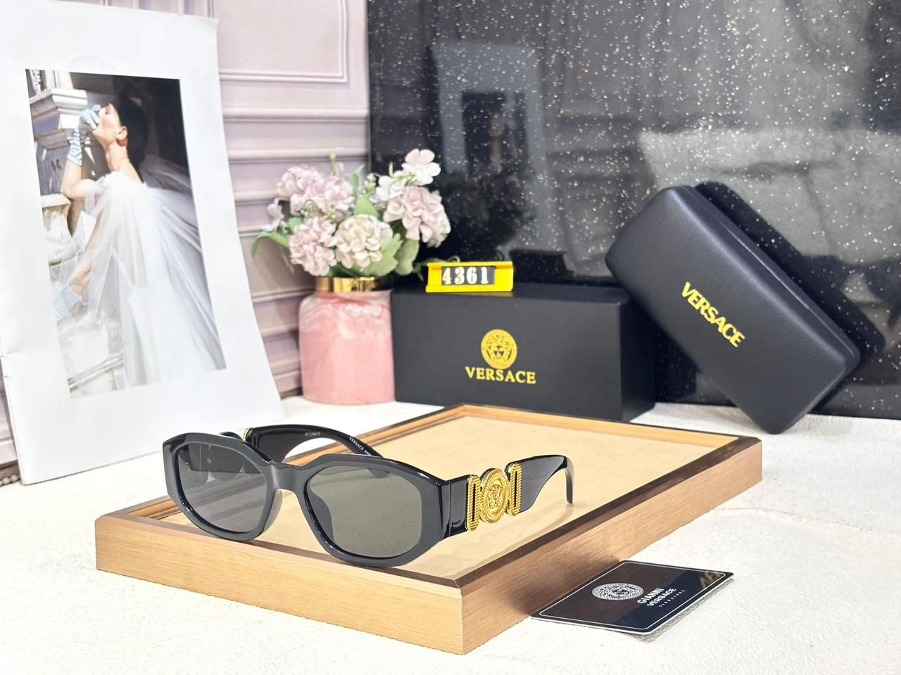 Versace Gold Black Sunglasses