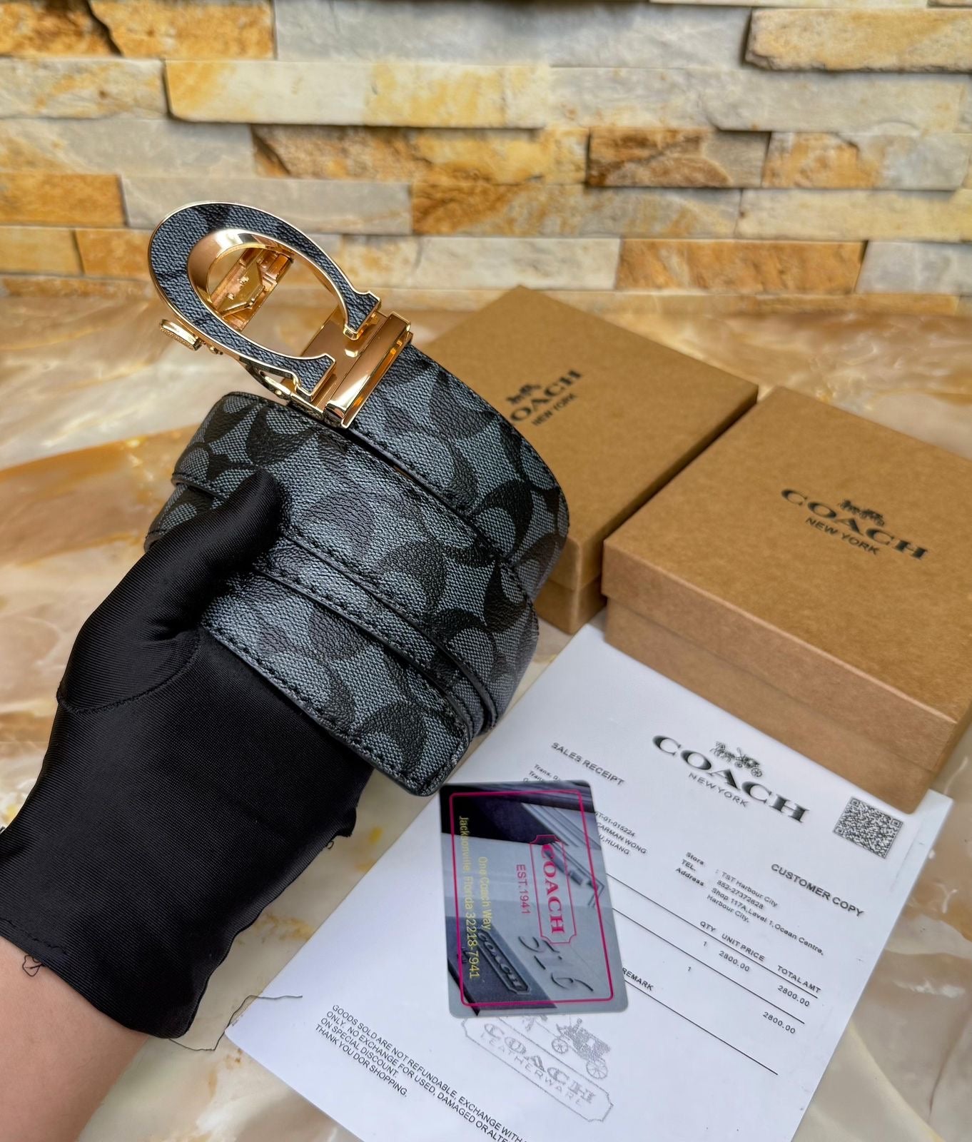 Coach Auto Lock Belt