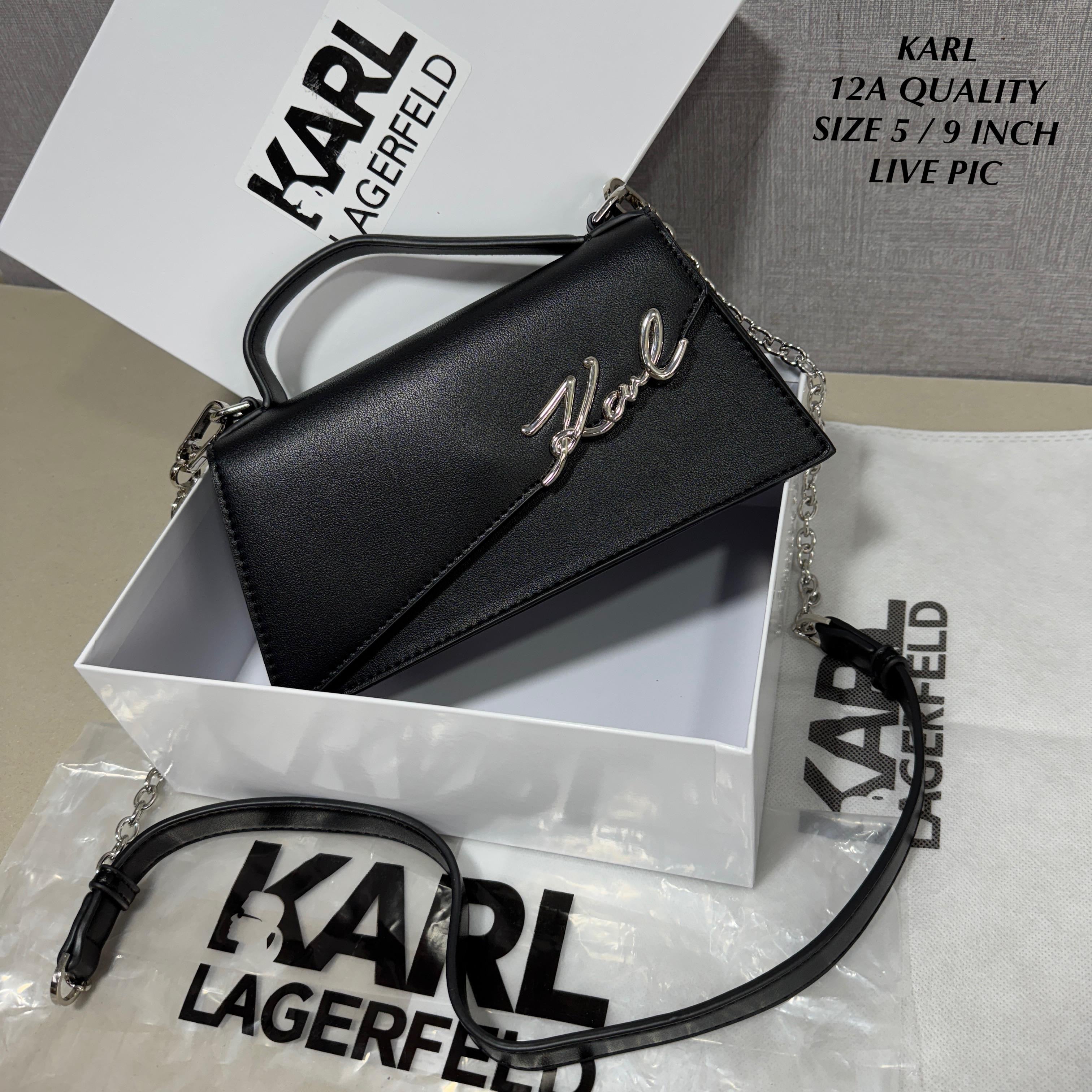 Karl Lagerfeld K/Signature Leather Bag