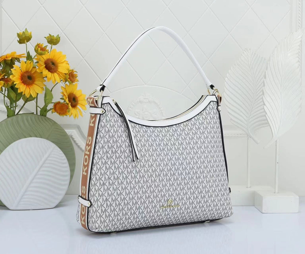 Michael Kors Brown & Acorn Astor Maeve Logo Large Shoulder Bag