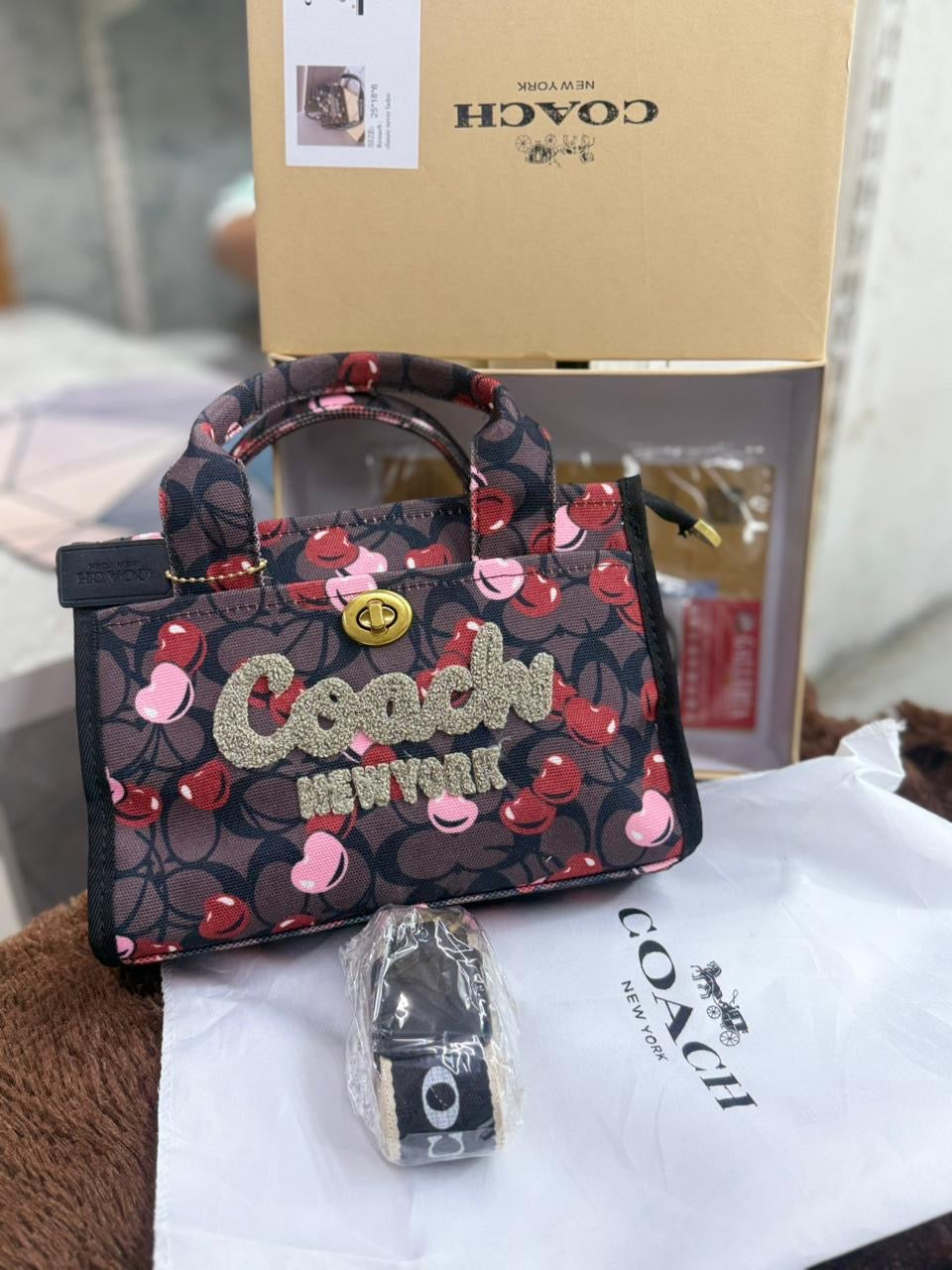 Coach Furry Mini Tote Bag