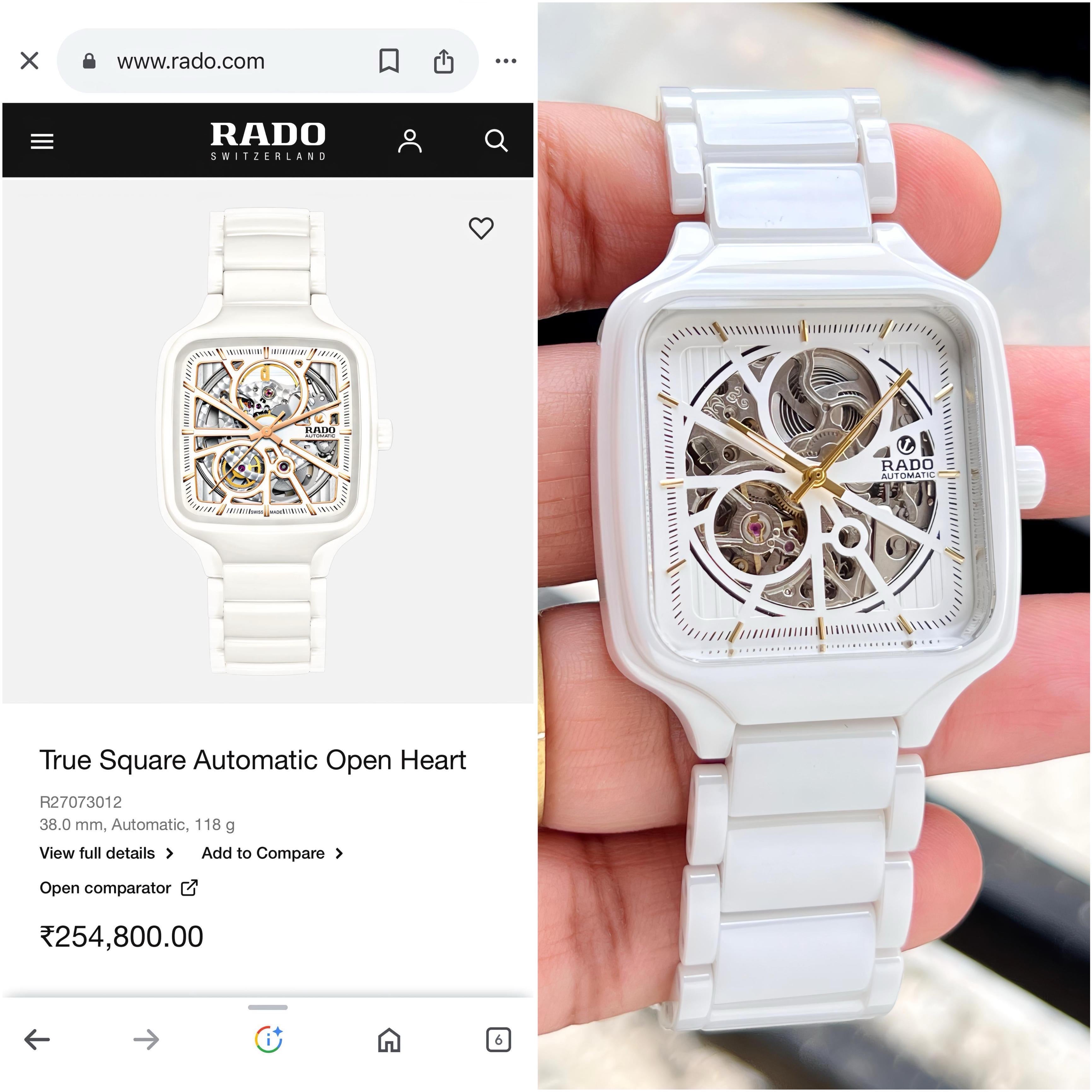 Rado Automatic Open Heart Machinery