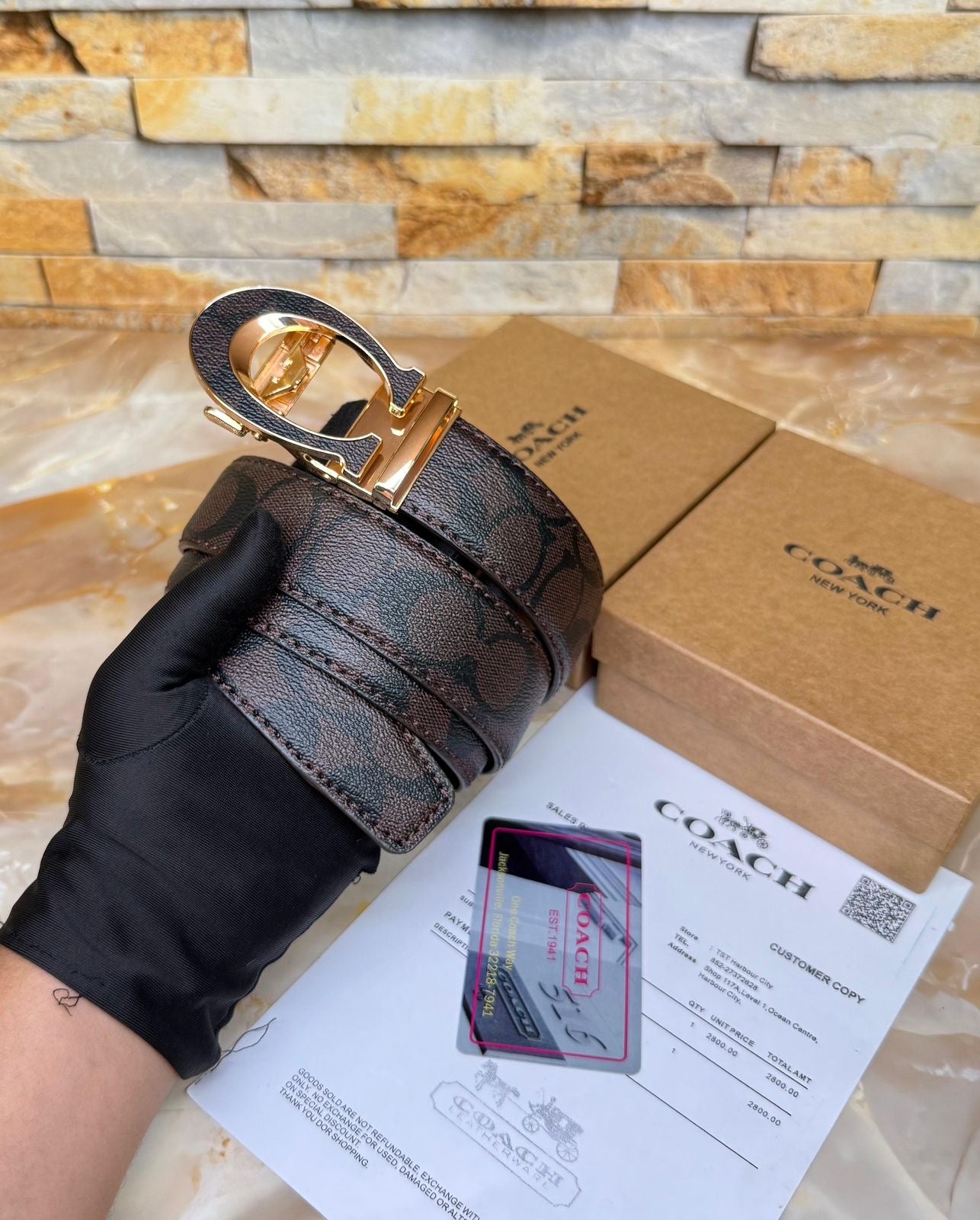 Coach Auto Lock Belt