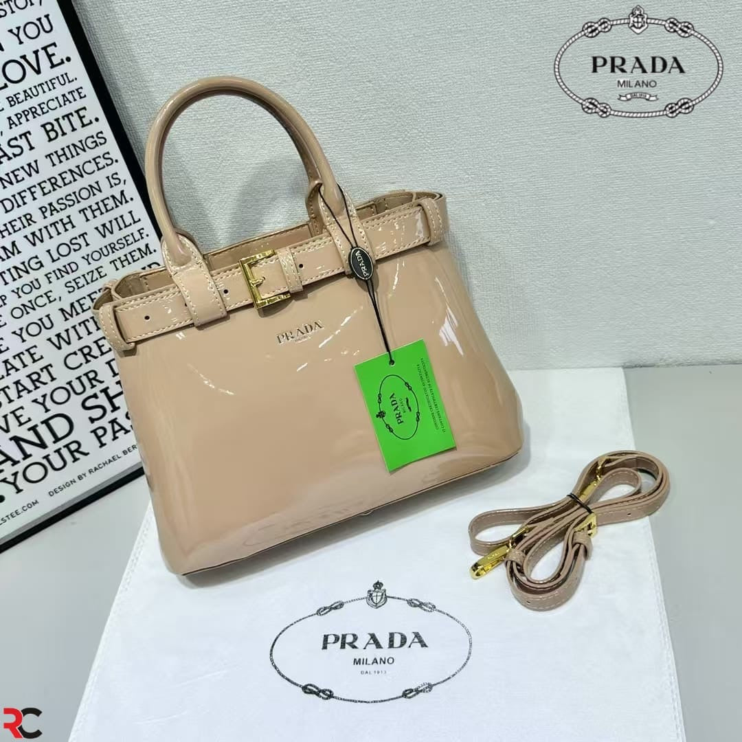 Prada Patent Buckle Handbag
