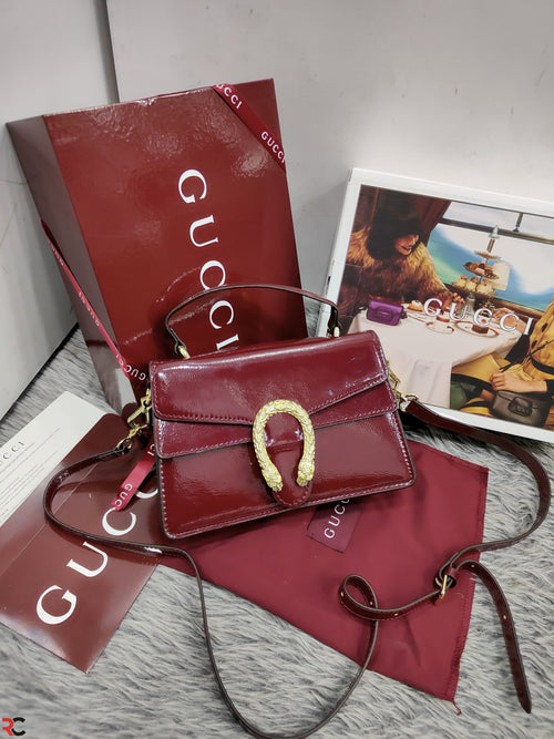 Gucci Patent Leather Dionysus Sling Bag