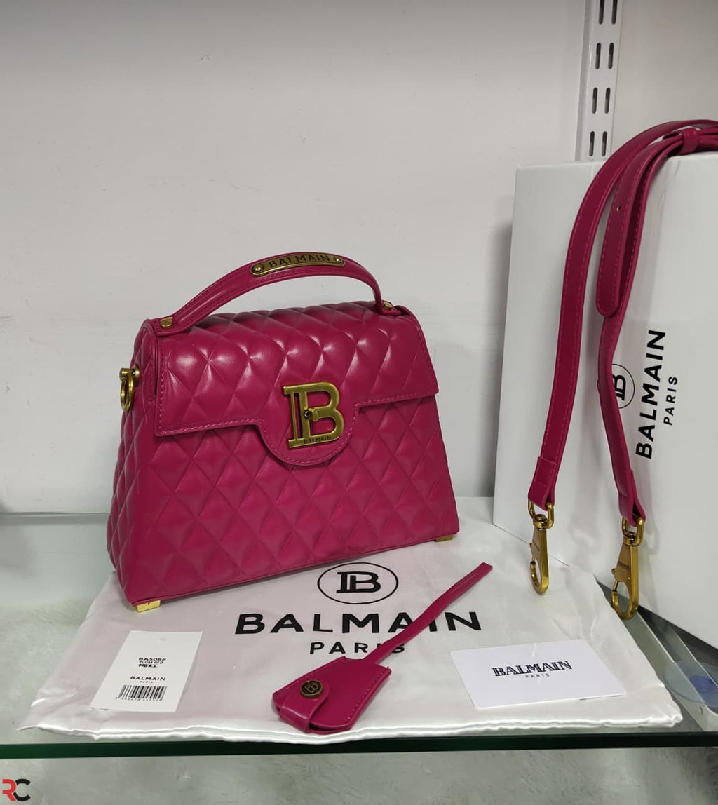 Balmain B-Buzz Glazed Dynasty Quilted Bag
