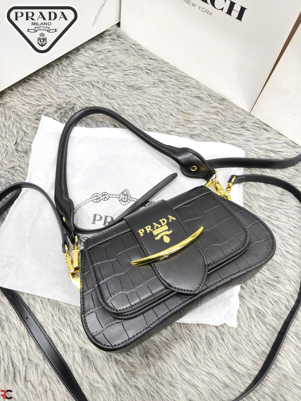 Prada Sidonie Croc Effect