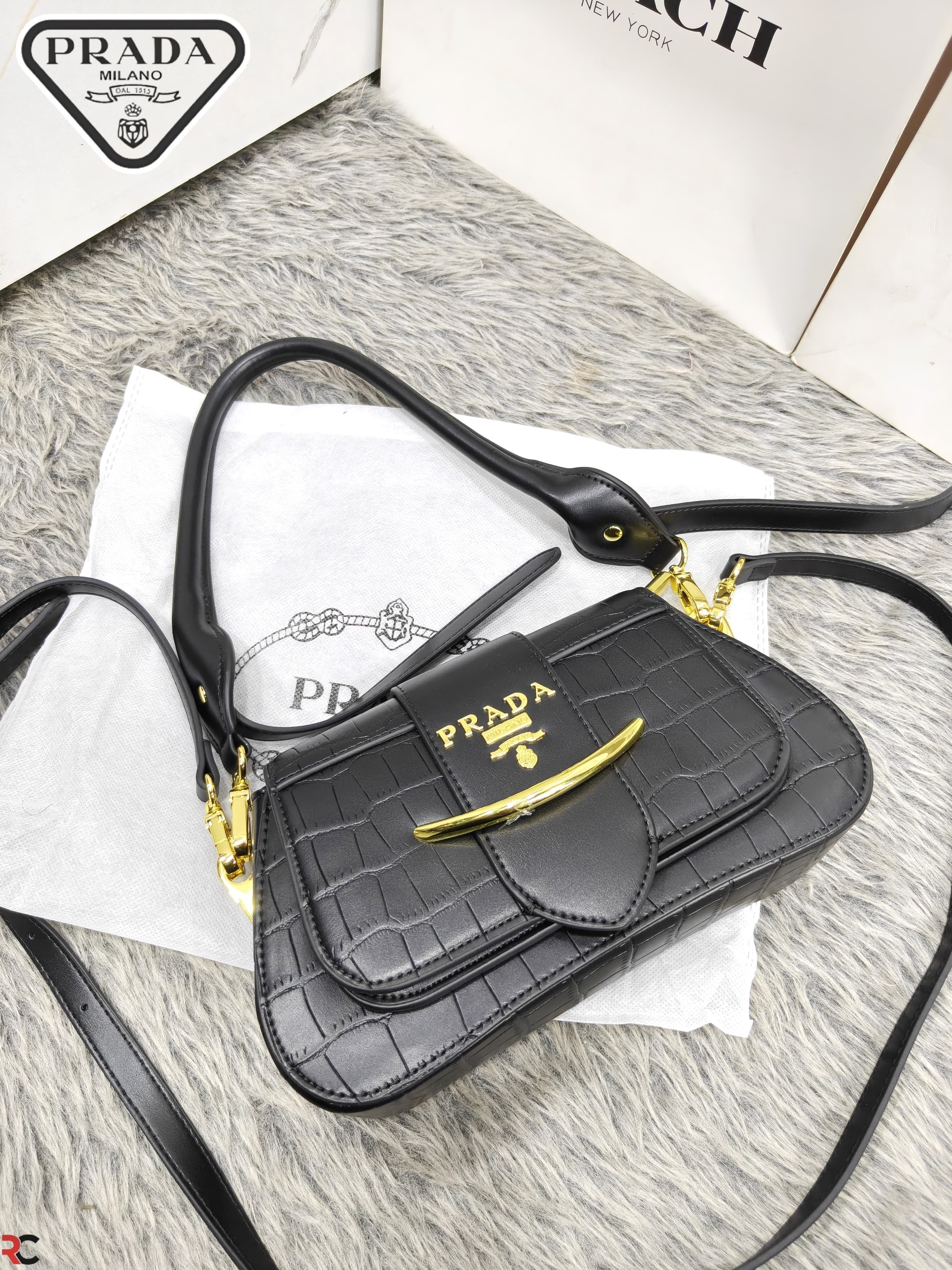 Prada Sidonie Croc Effect