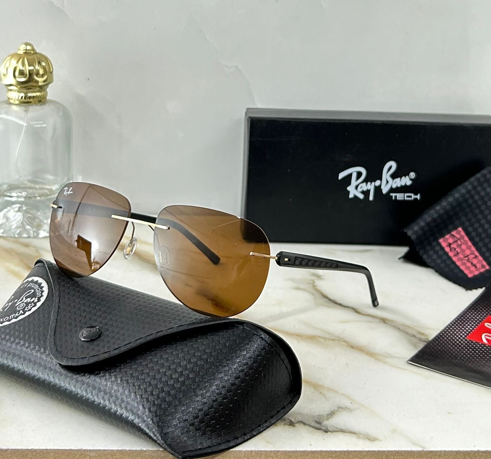 Rayban Polorize Rimless Aviator