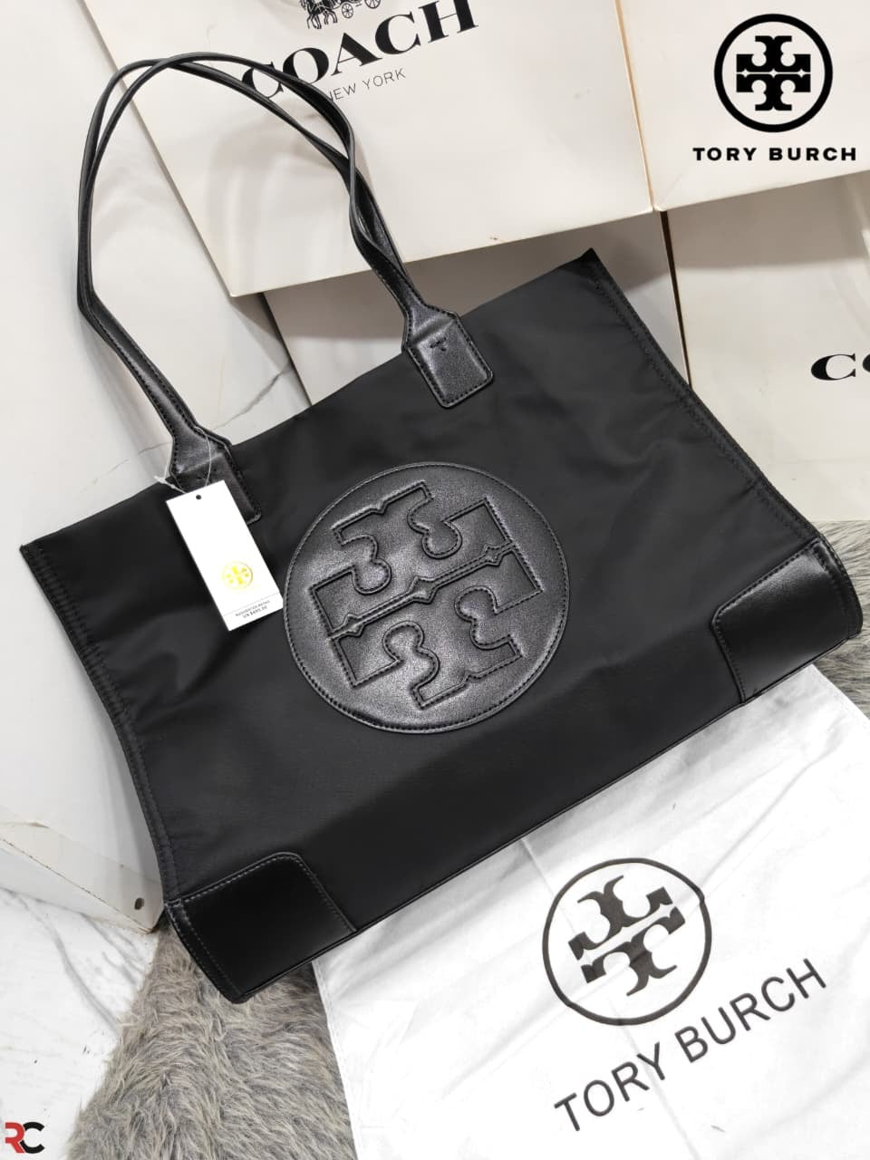 Tory Burch Ella Nylon Shoulder Tote Bag