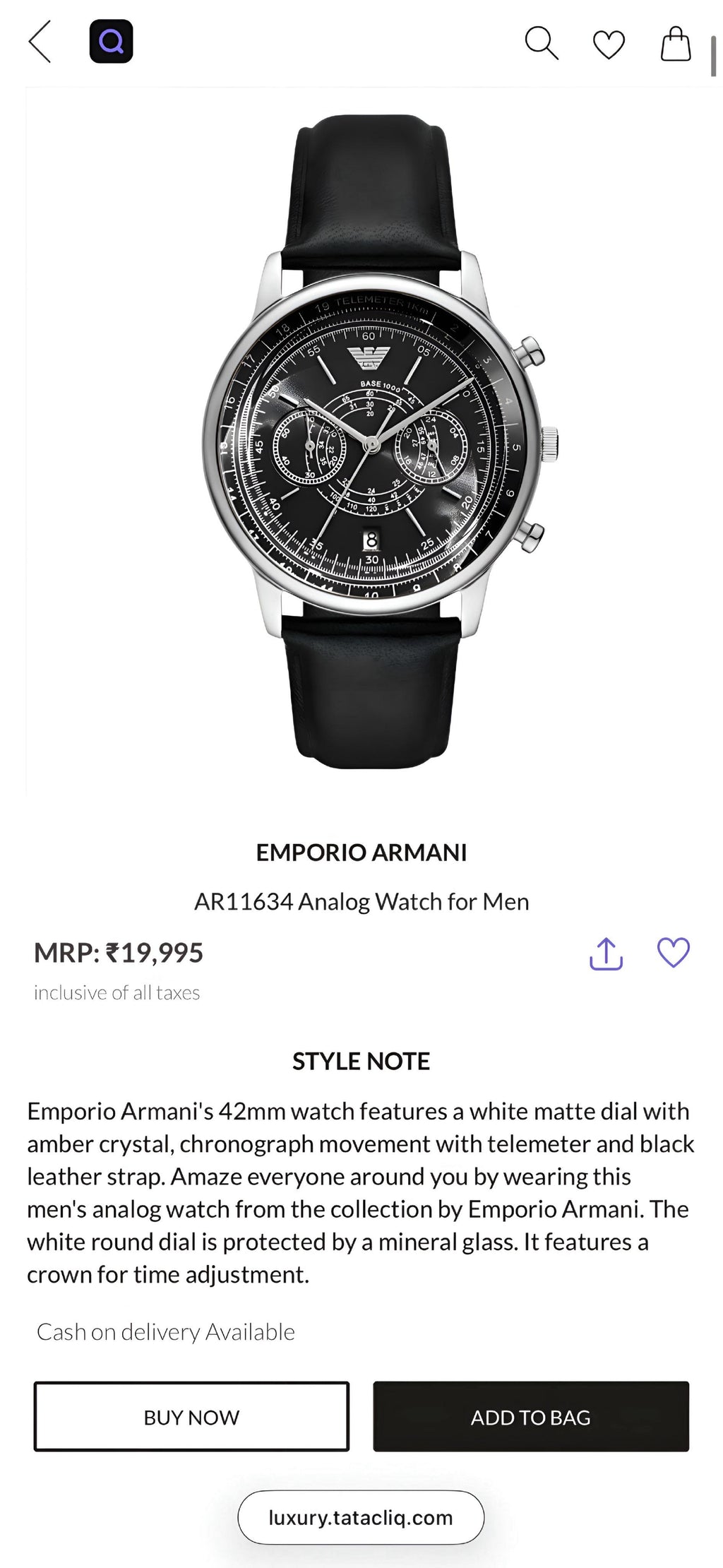 Emporio Armani Minimalist Chronograph AR11634