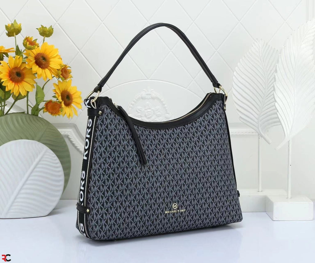 Michael Kors Brown & Acorn Astor Maeve Logo Large Shoulder Bag