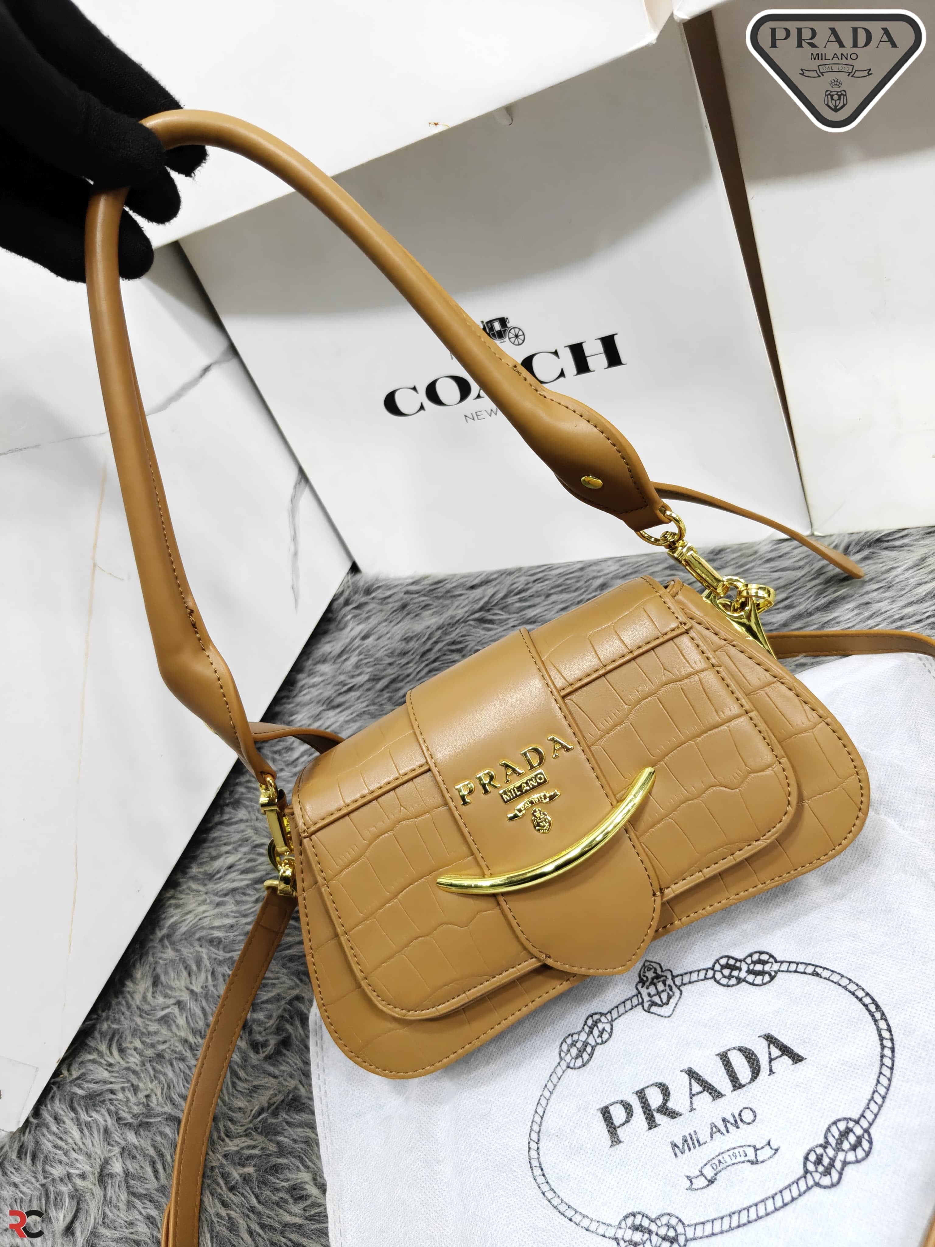 Prada Sidonie Croc Effect