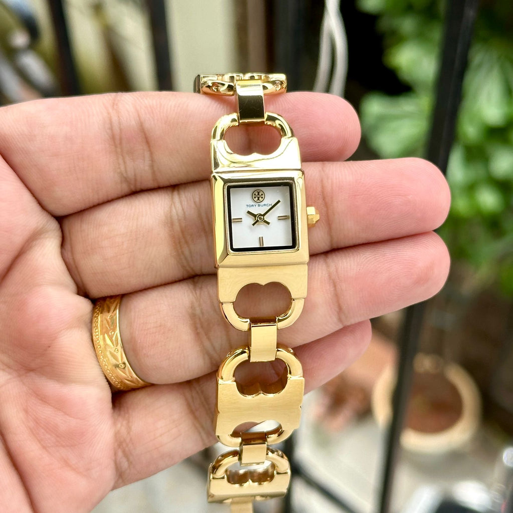 Tory Burch Gemini Double T-Mini Gold Bracelet Watch