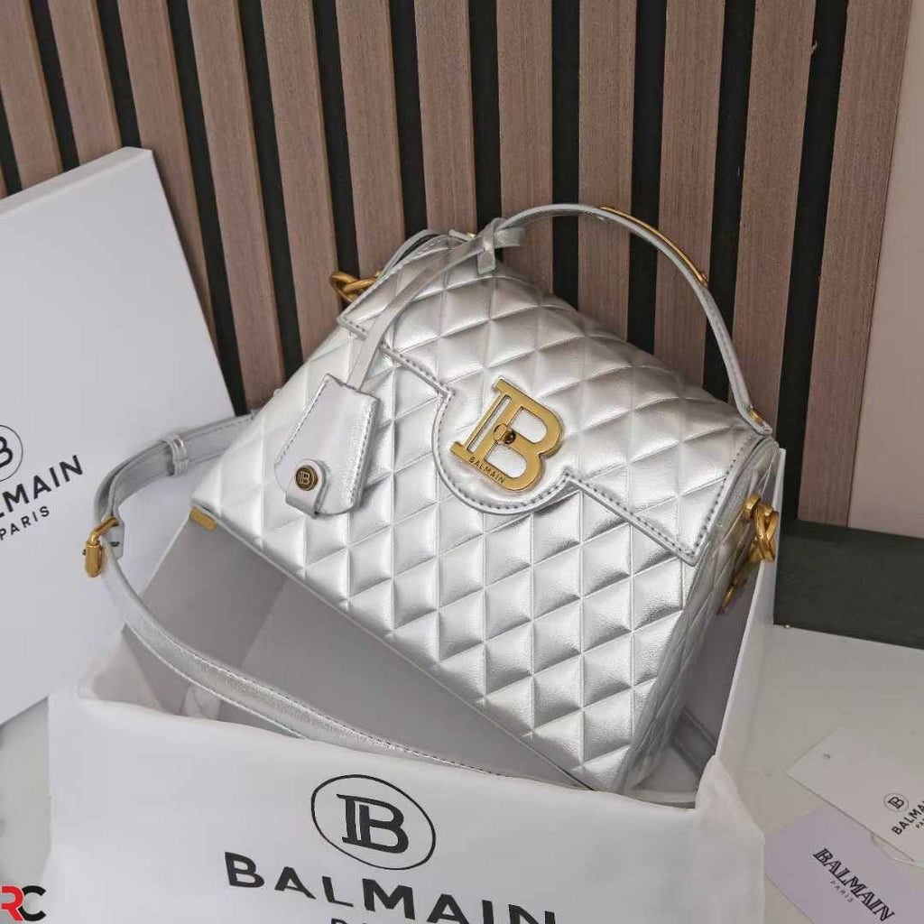 Balmain B-Buzz Glazed Dynasty Quilted Bag