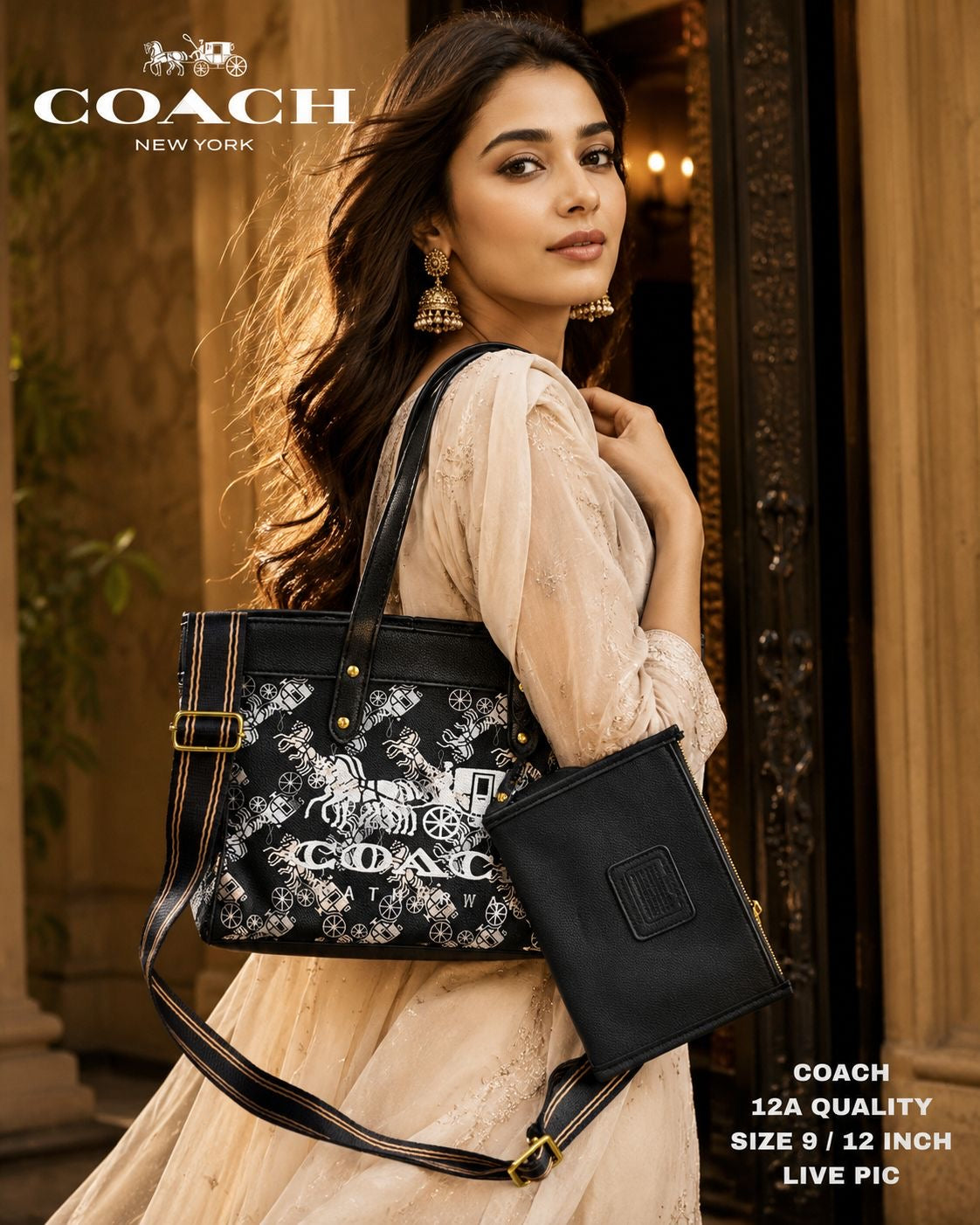 Coach Chalk Multi Badge Field 30 Tote Bag