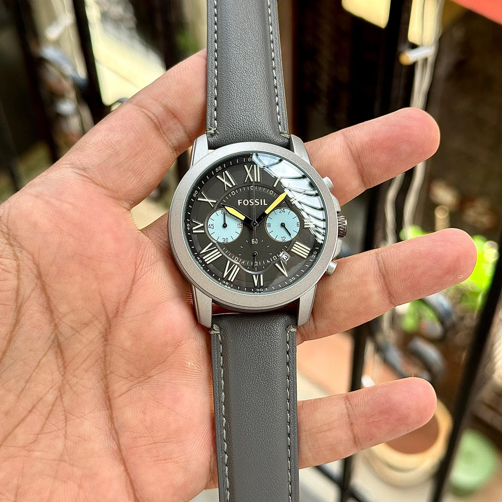 Fossil Grey Leather Chronograph Series