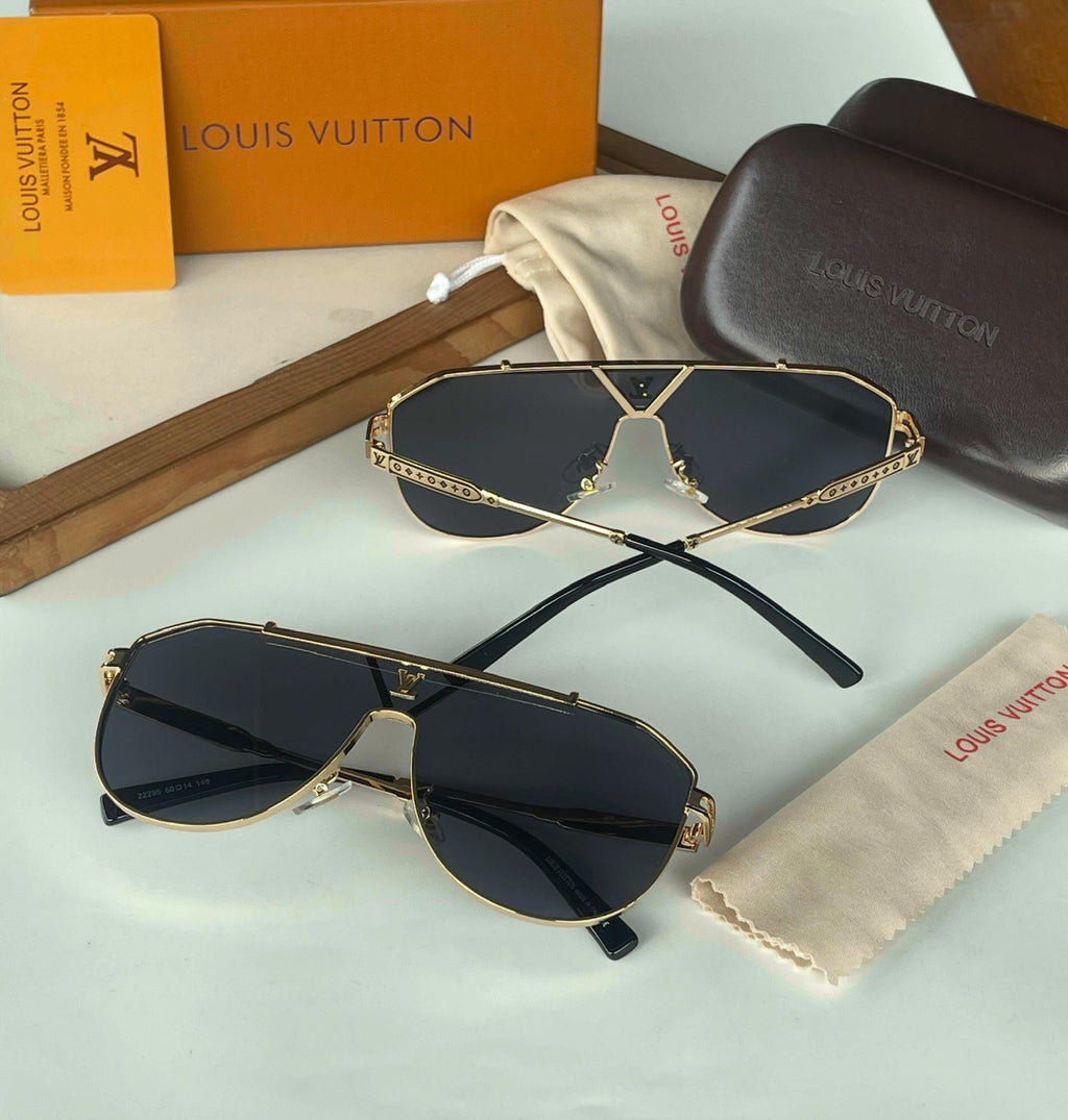 Louis Vuitton Gold Black Sunglasses