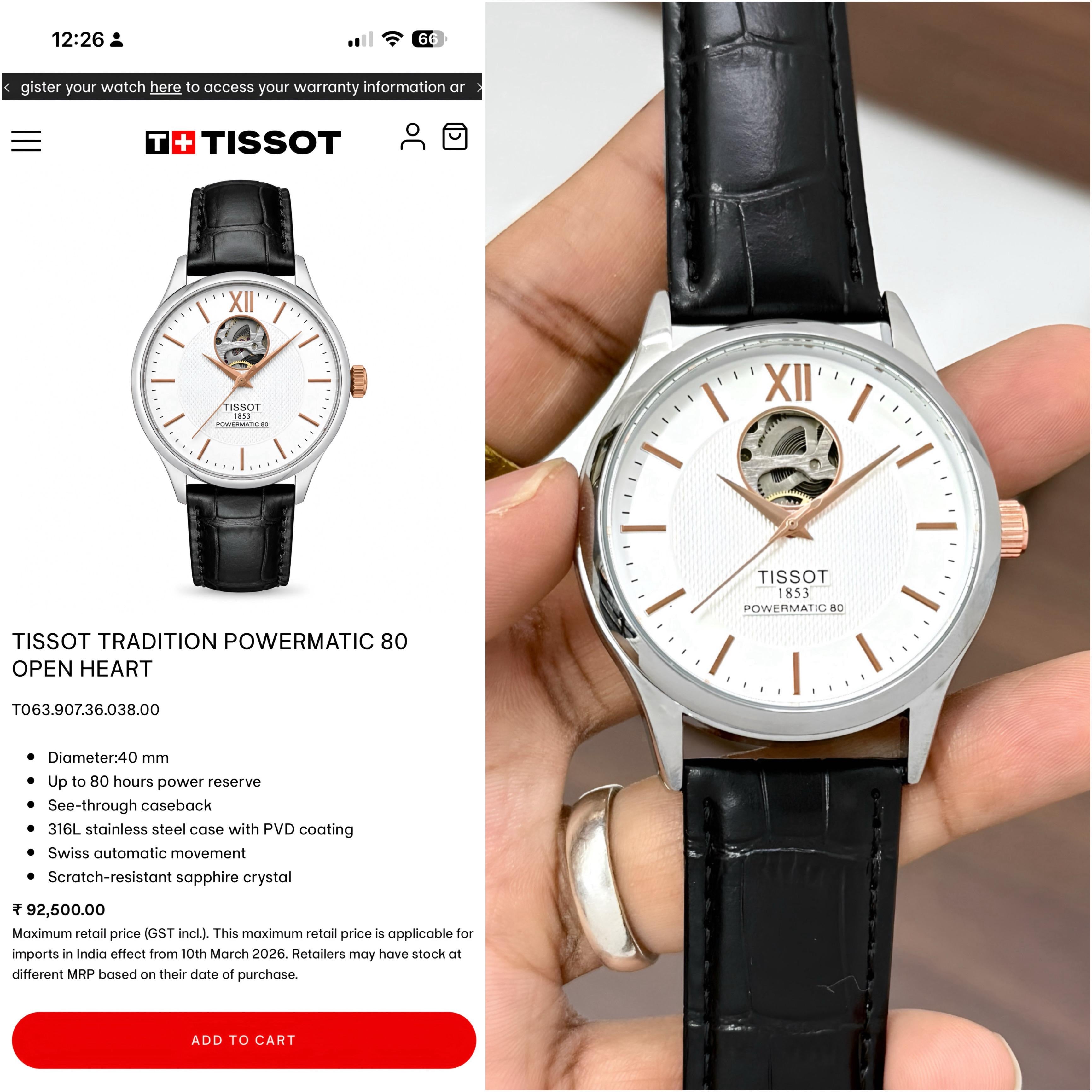 Tissot Tradition Powermatic 80