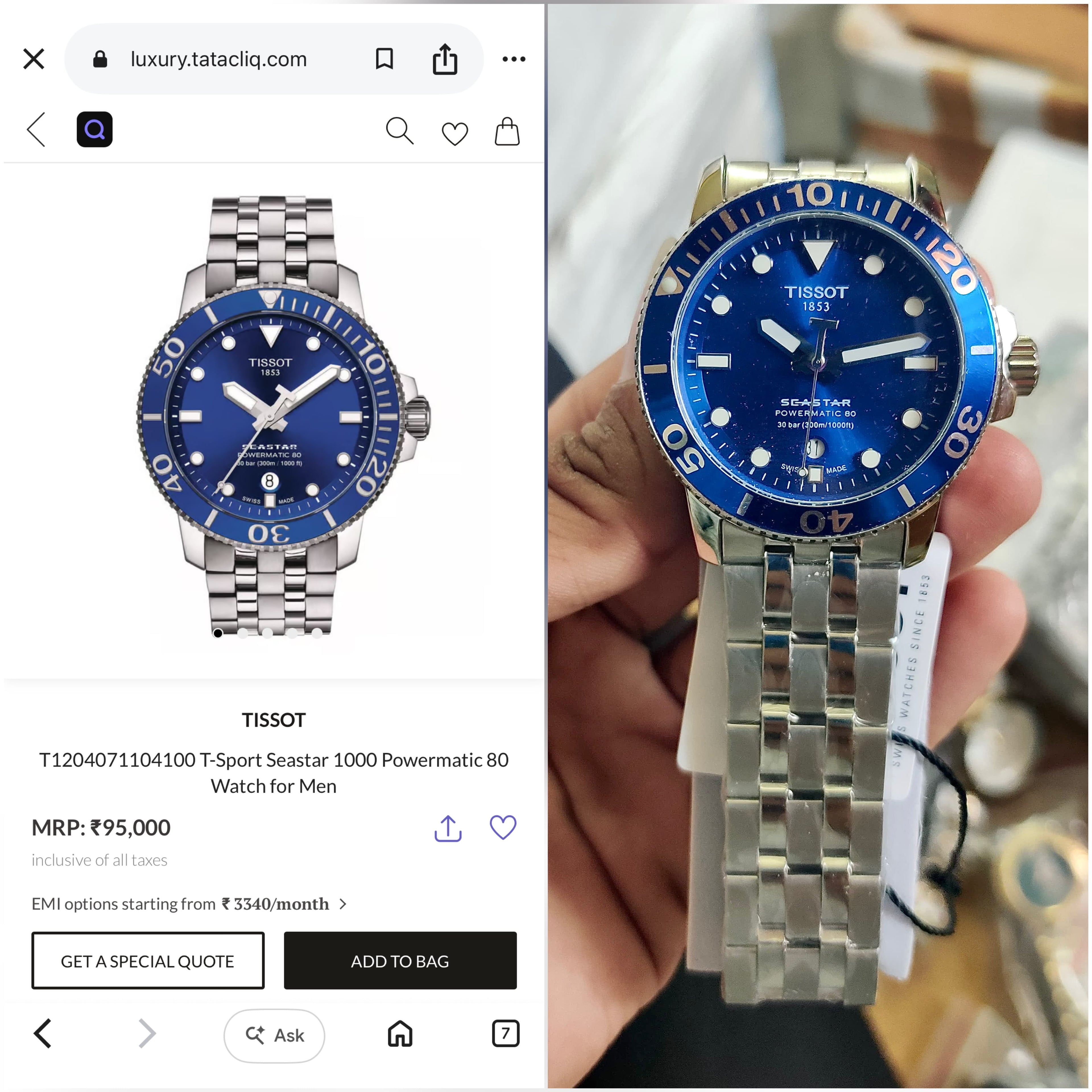 Tissot Seastar Powermatic 80