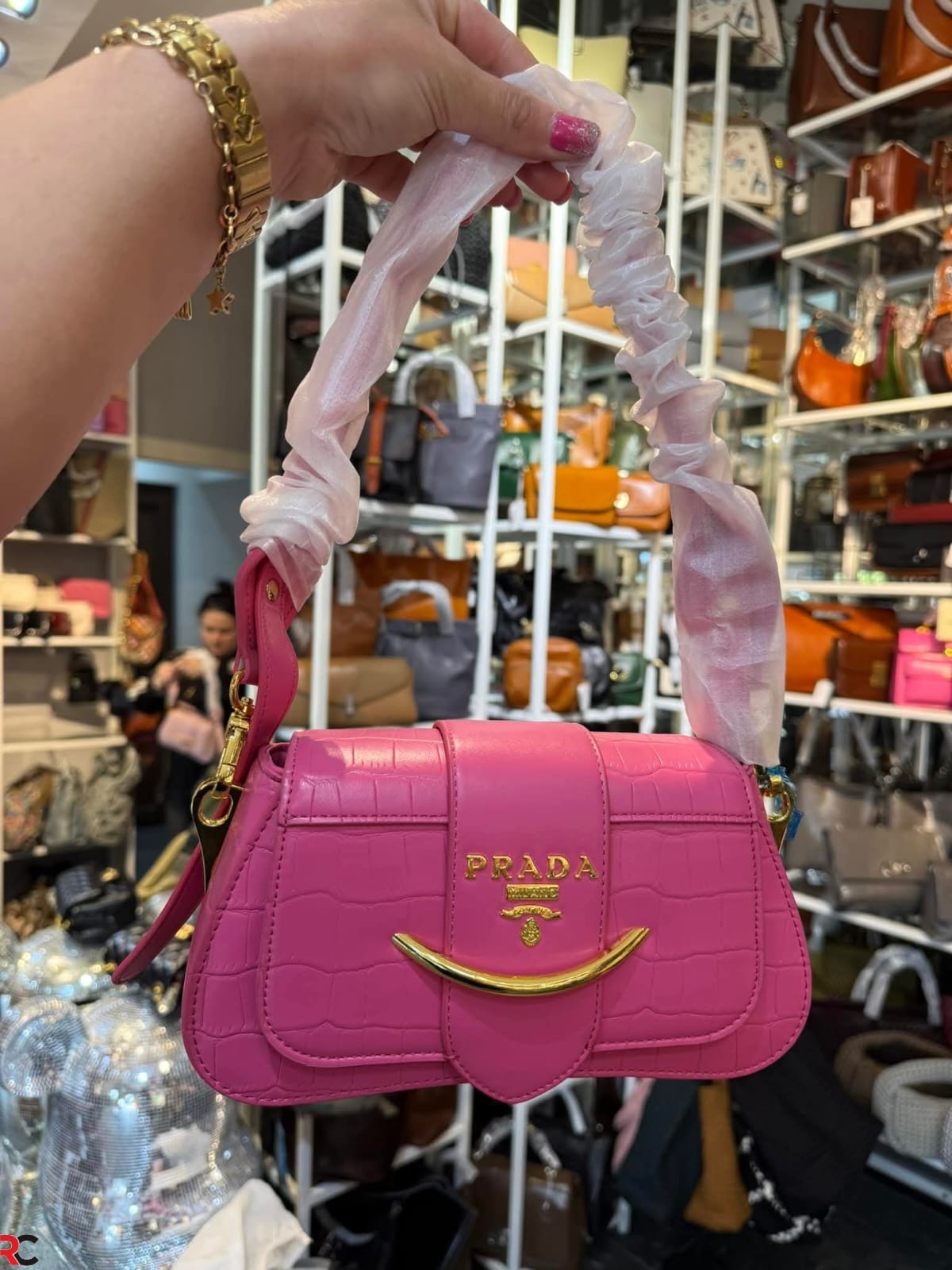 Prada Sidonie Croc Effect