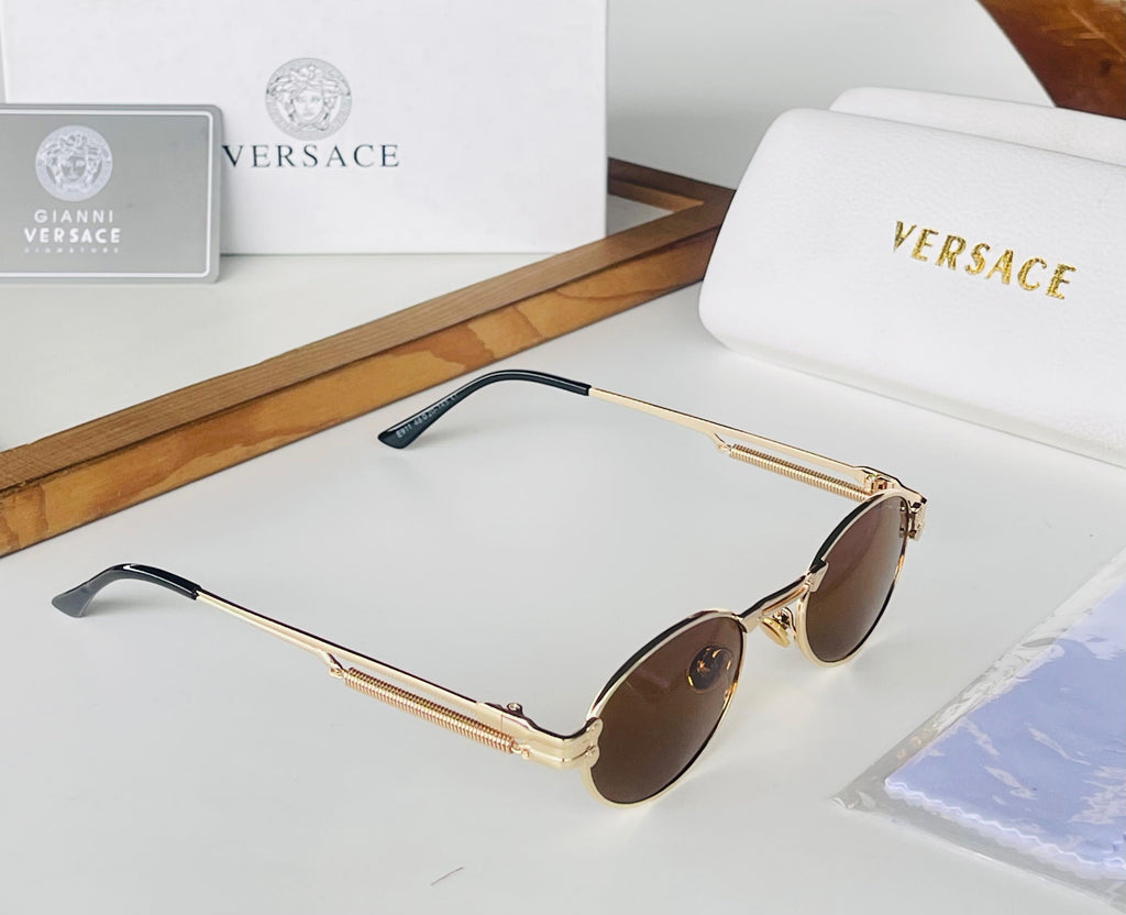 Versace Gold Brown Sunglasses