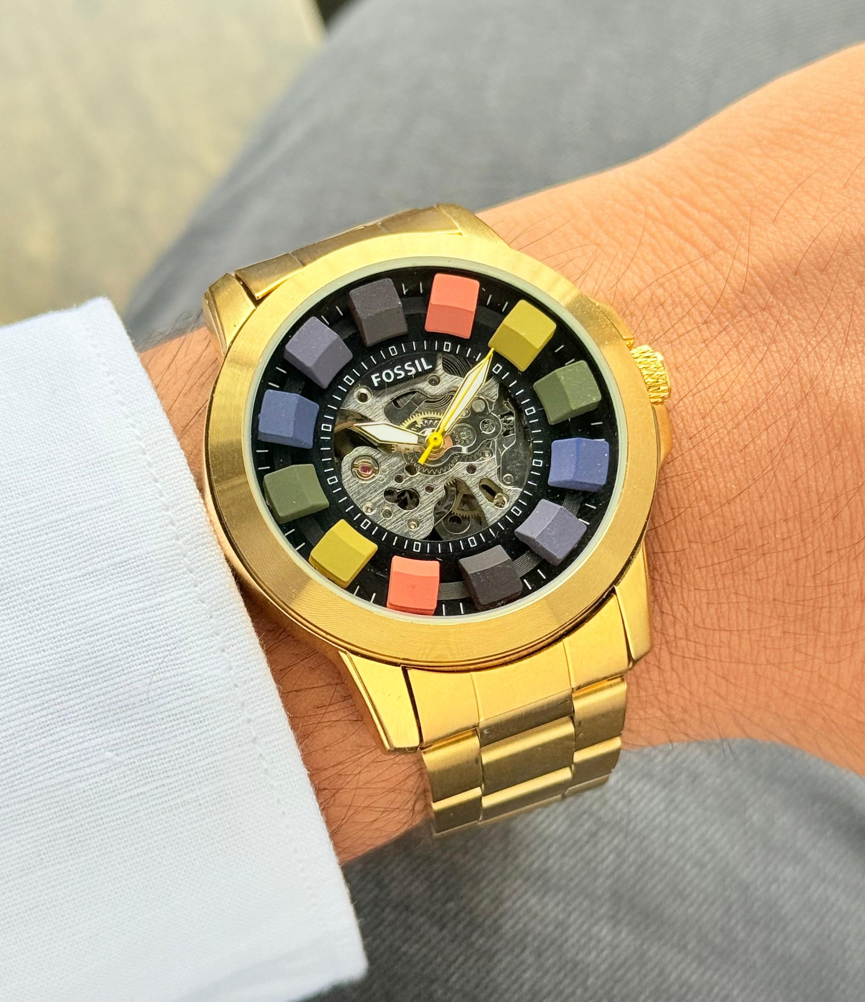 Fossil Grant Automatic Multicolour Skeleton Dial Series