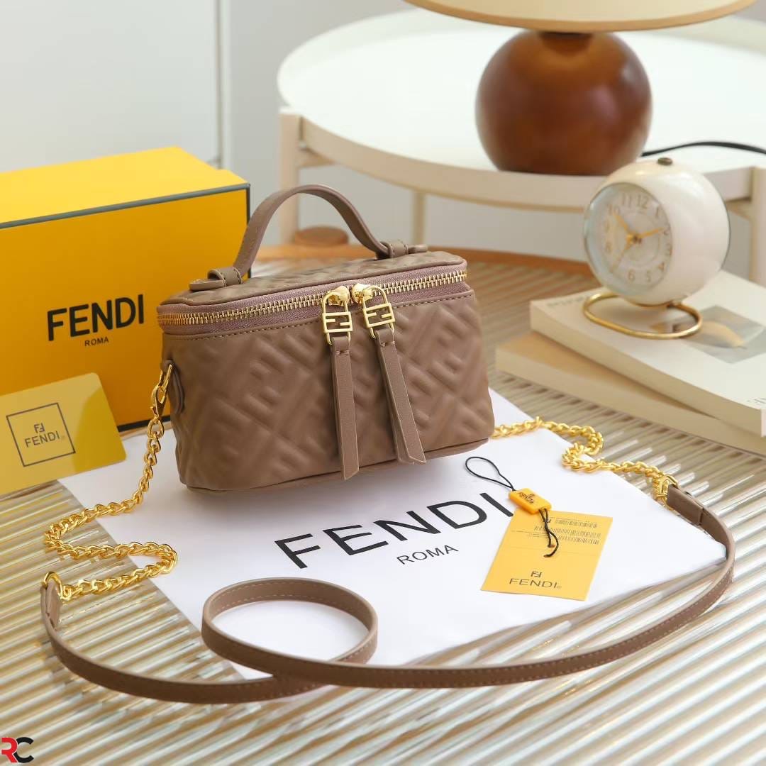Fendi Monogram Quilted Vanity Nappa Bag
